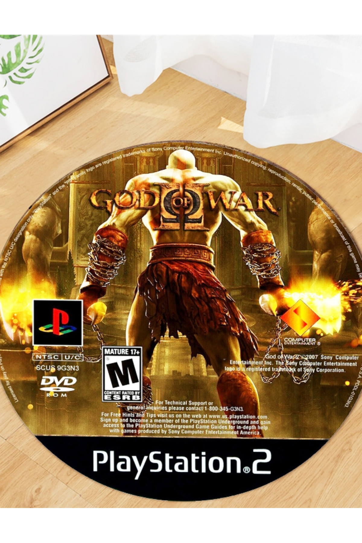 Emiroğlu God of War PS2 CD Tasarımlı Halı – Kaymaz Taban, Süngerli