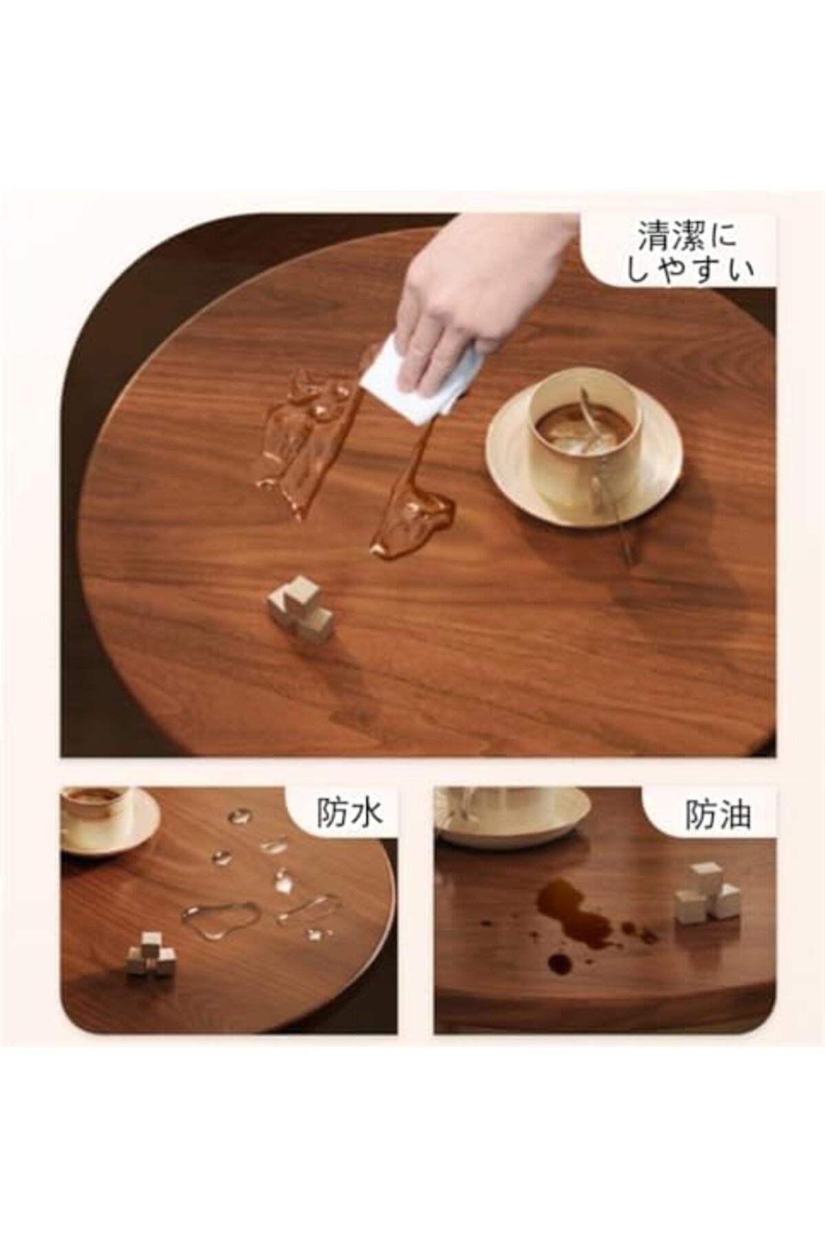Generic-End Table, Coffee Table, Round Side Table, Sofa Side Table Snack Coffee Table, Portable Easy to Asse 7