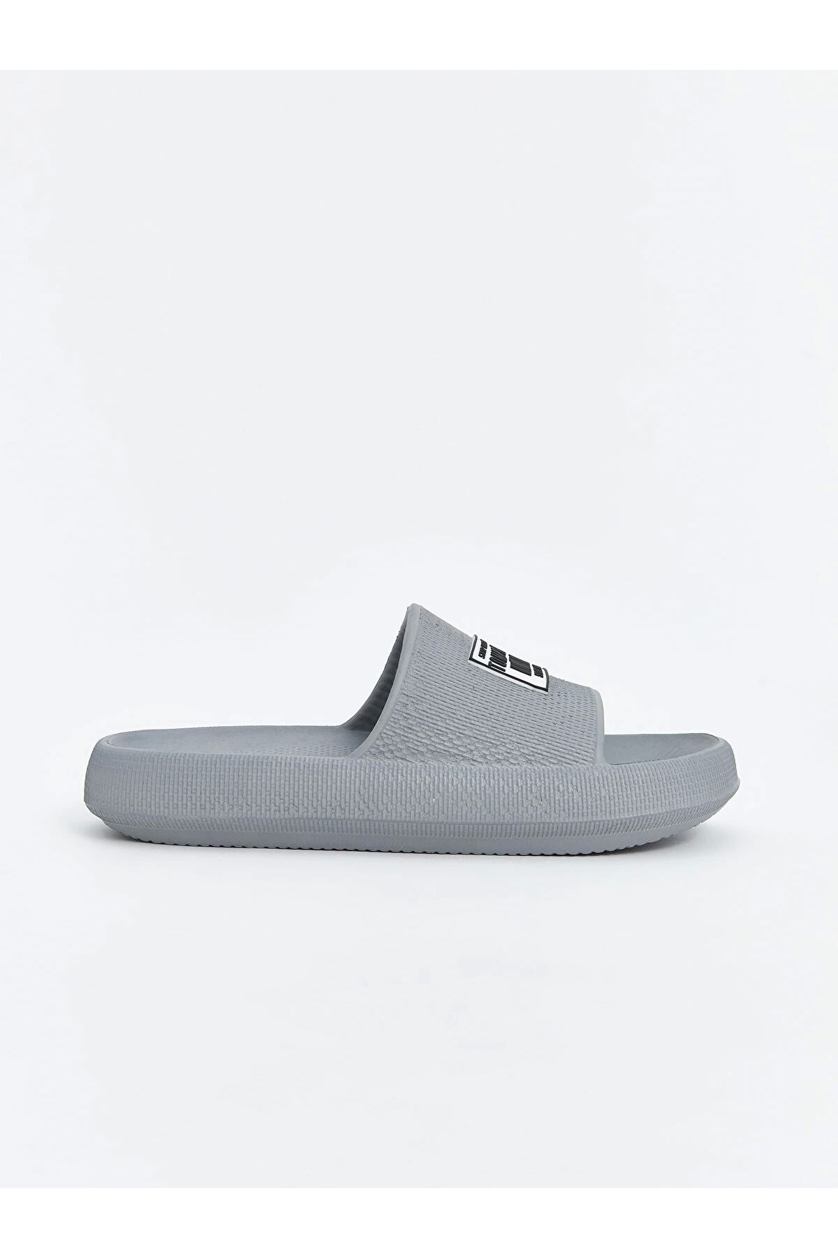 LC Waikiki-Lcw Steps Gray Single Stripe Printed Men's Slippers 2