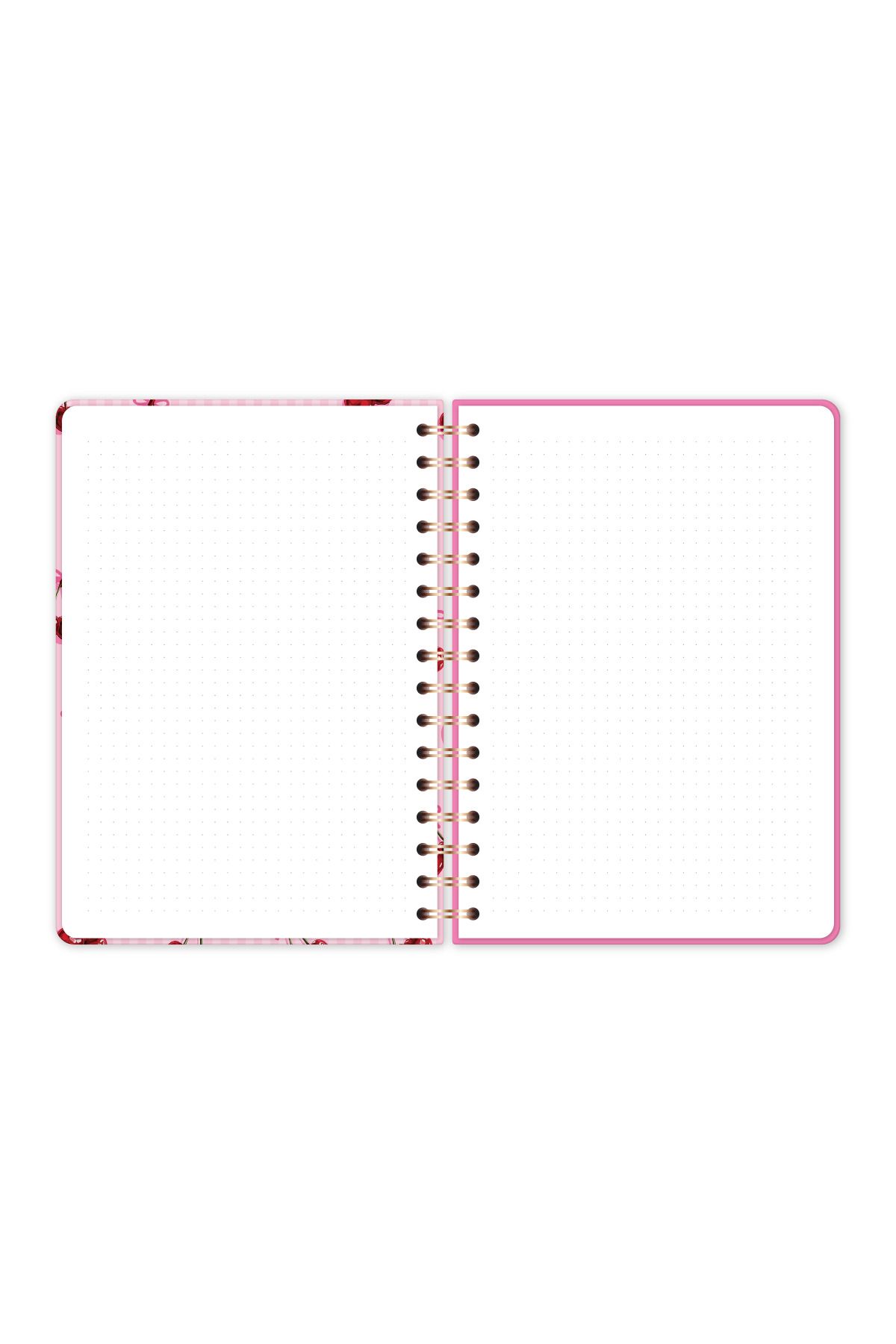 PAPERORA-A5 Spiral Hard Cover Elastic Dotted Notepad Cherry 8