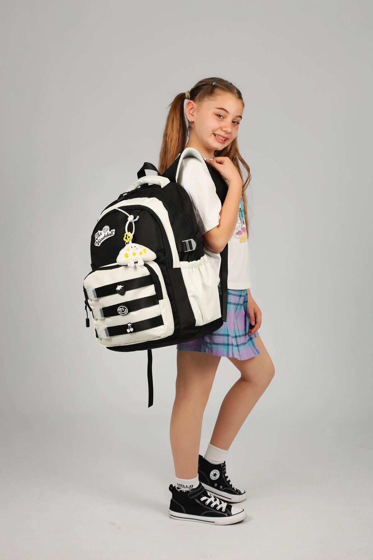 çantamgelsin-Waddell Licensed Twil Columnal Casual Backpack, School Backpack with Plush Toy Gift 4