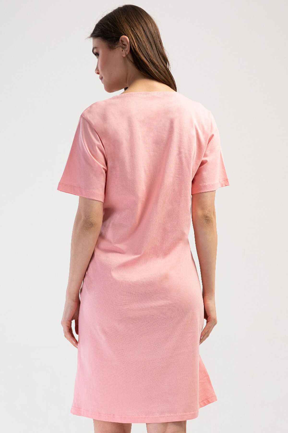 VİENETTA-Cotton Women's Short Sleeve Maternity Nightdress, 410136 4