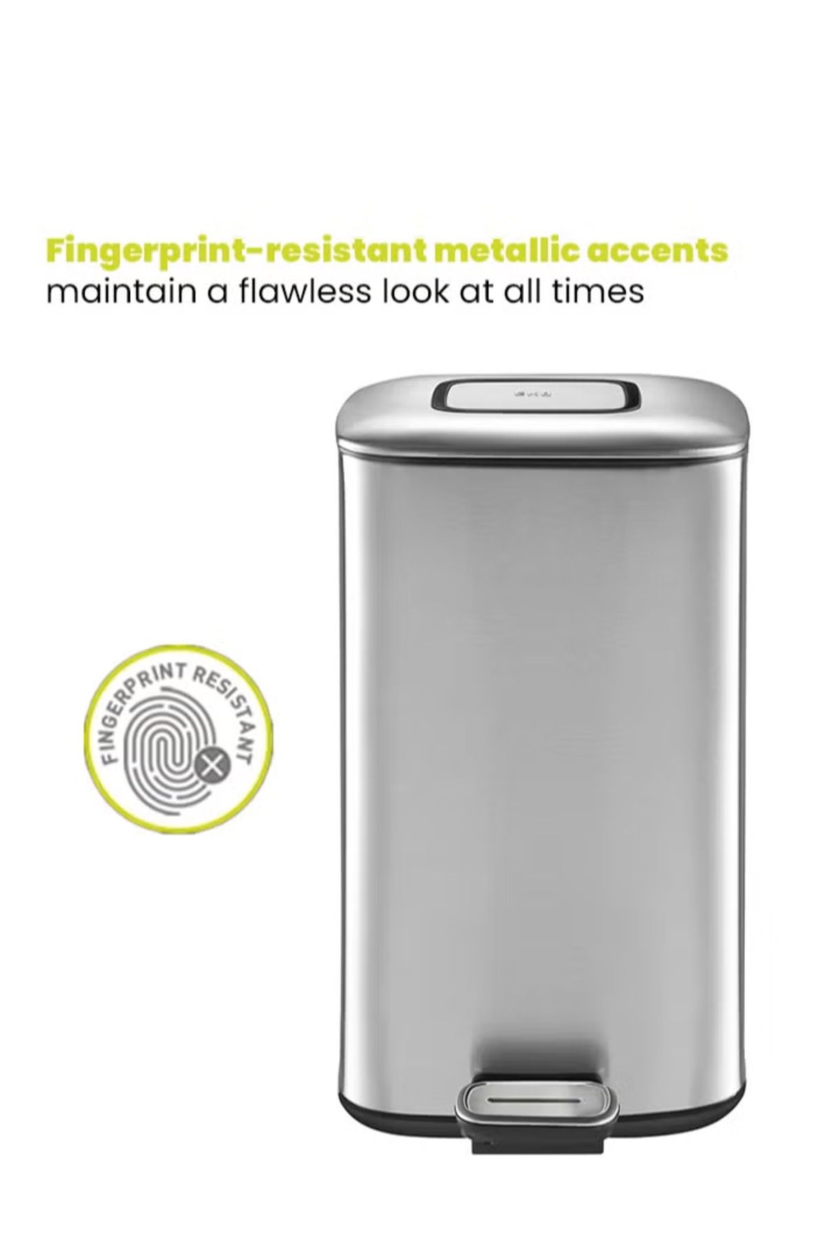 EKO-Regent 20l Pedal Bin – Brushed Stainless Steel, Soft-close, Fingerprint-resistant Trash Can 4