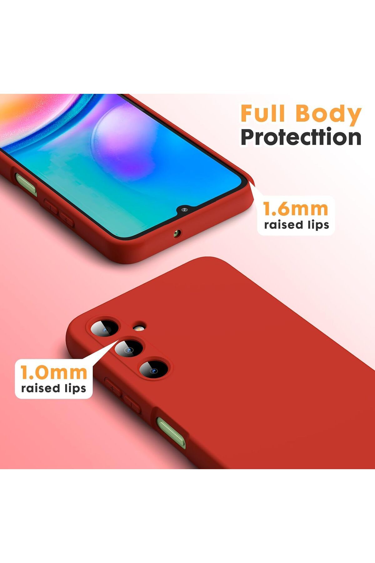 ALC MOBILE-Soft Touch Case, slim, ALC Mobile, anti-shock, compatible with Samsung Galaxy A05S, Red Tpu 5