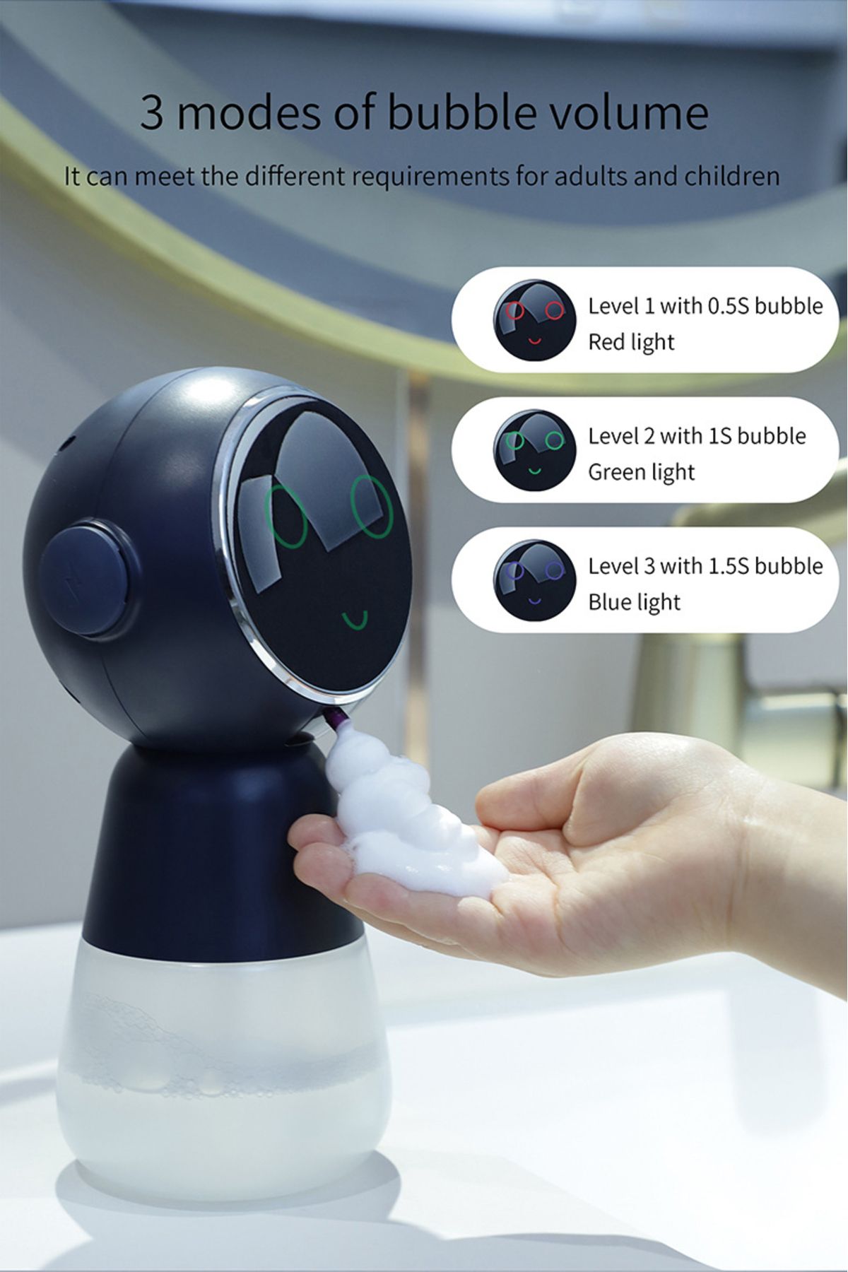 CLAUSTEEL-Dispenser automat în formă de extraterestru, spumă/lichid, senzor, ochi luminoși, reîncărcabil 9