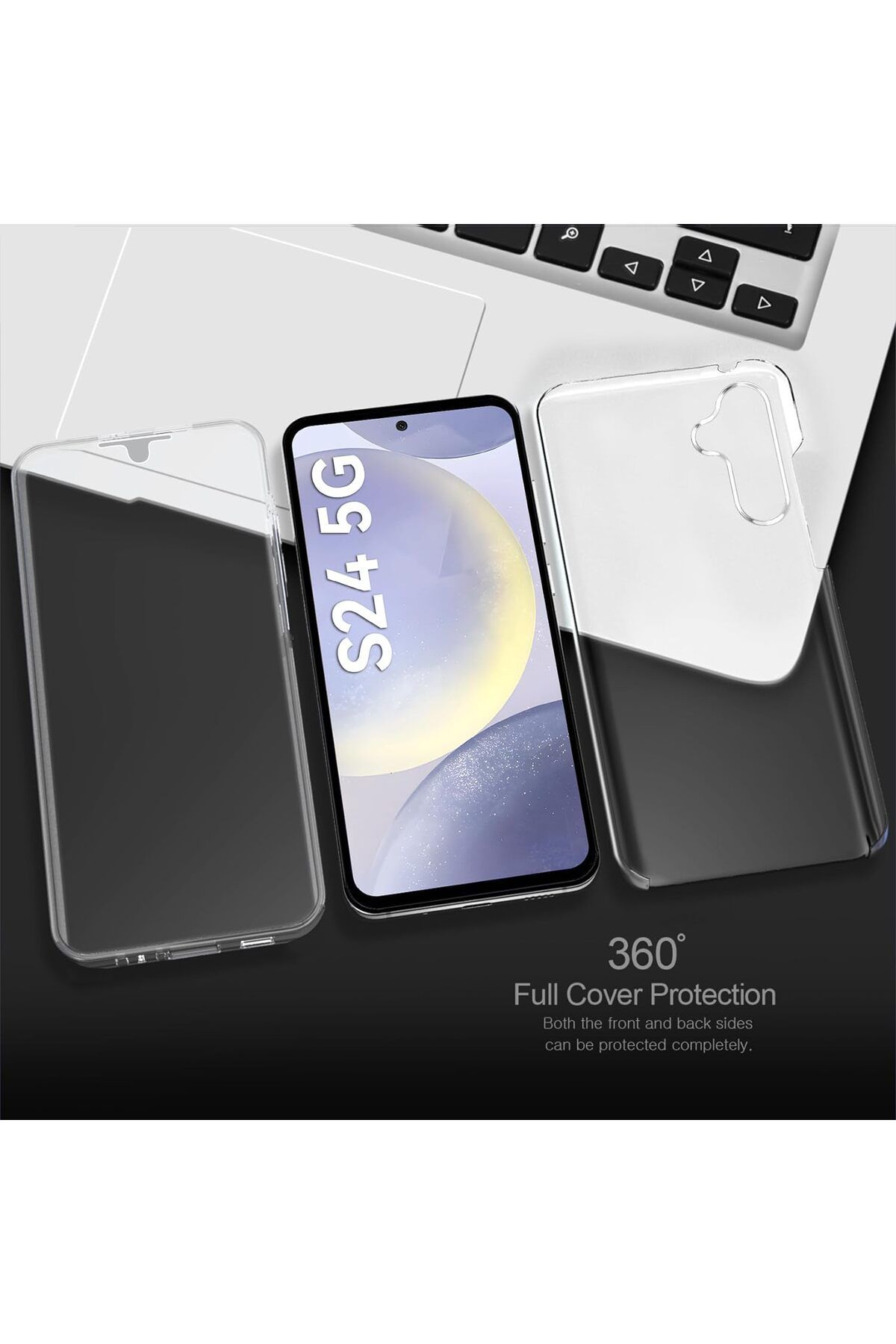 ALC MOBILE-360 case, compatible with Samsung Galaxy S24, V2 Transparent front+back 4