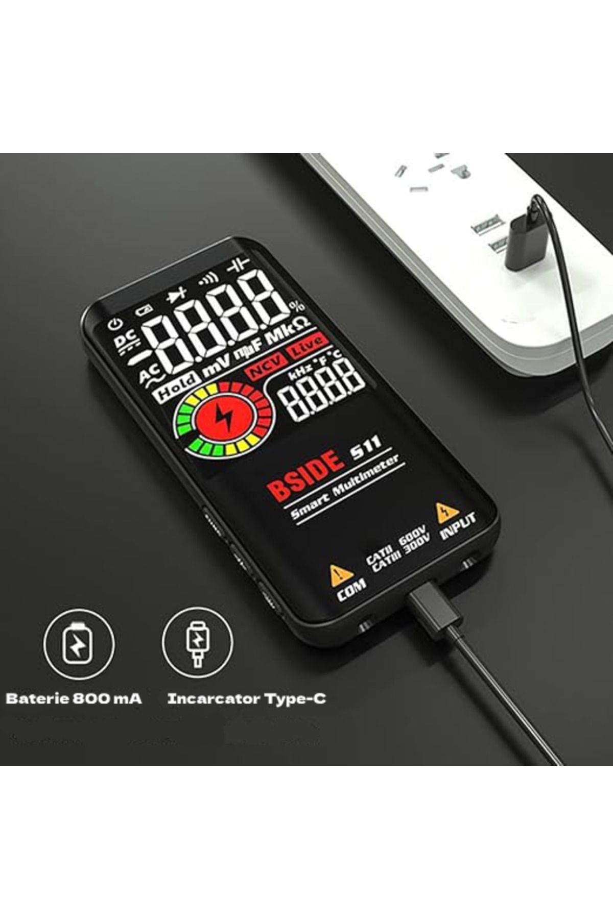 CLAUSTEEL-BSIDE Multifunctional Digital Multimeter, LIVE Wire Detection Measurement Functions 4