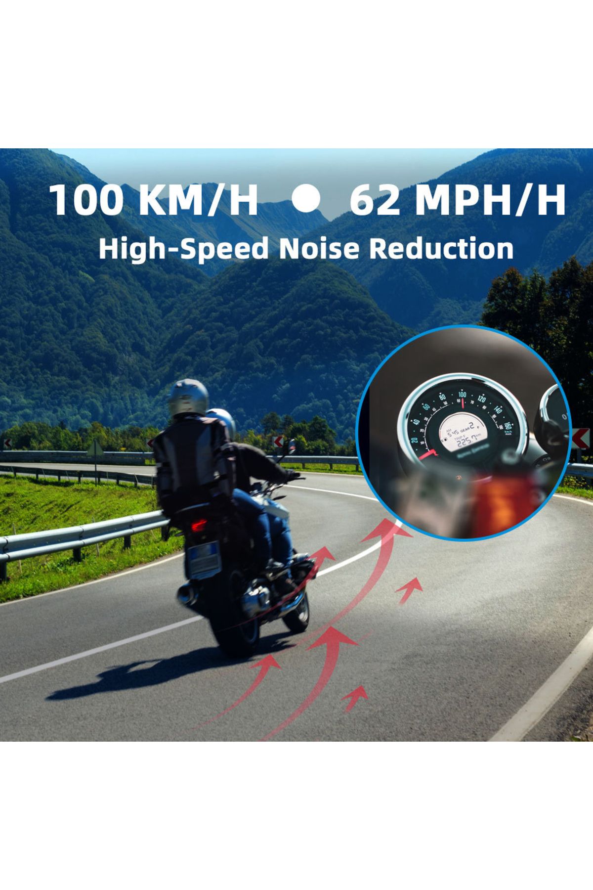 CLAUSTEEL--Wayxin T2 Intercom, BT 5.0, 2 Riders, Noise Cancel, 15h, Half Helmet, Single Pack 4