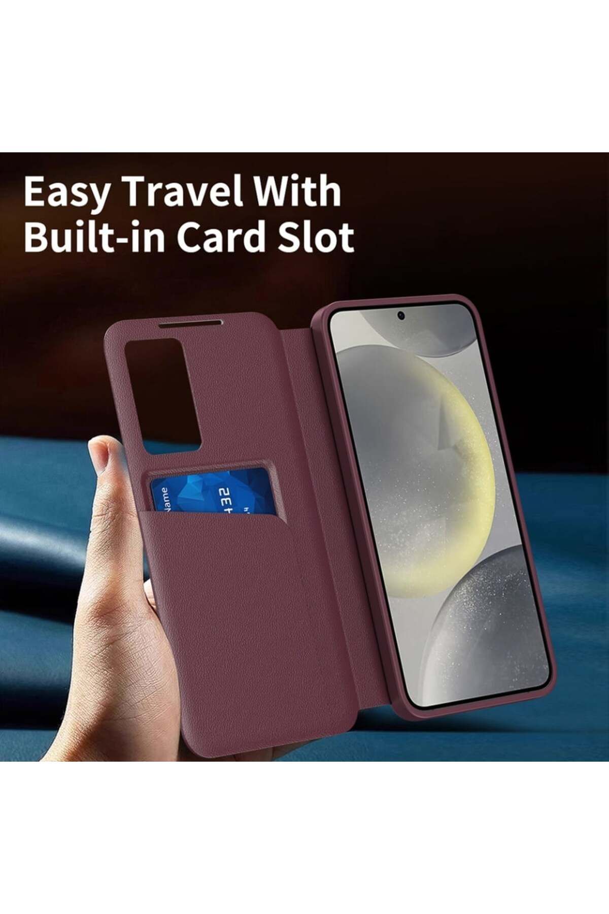 SKYDDAR INNOVATION-Case for Samsung Galaxy S22 Plus 5G, with wallet and SmartView, Premium, sticker set, Red 6