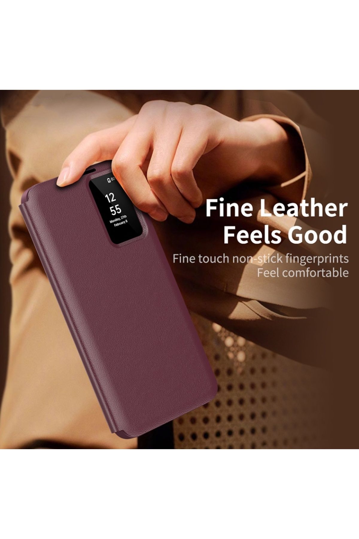 SKYDDAR INNOVATION-Case for Samsung Galaxy S22 Plus 5G, with wallet and SmartView, Premium, sticker set, Red 3