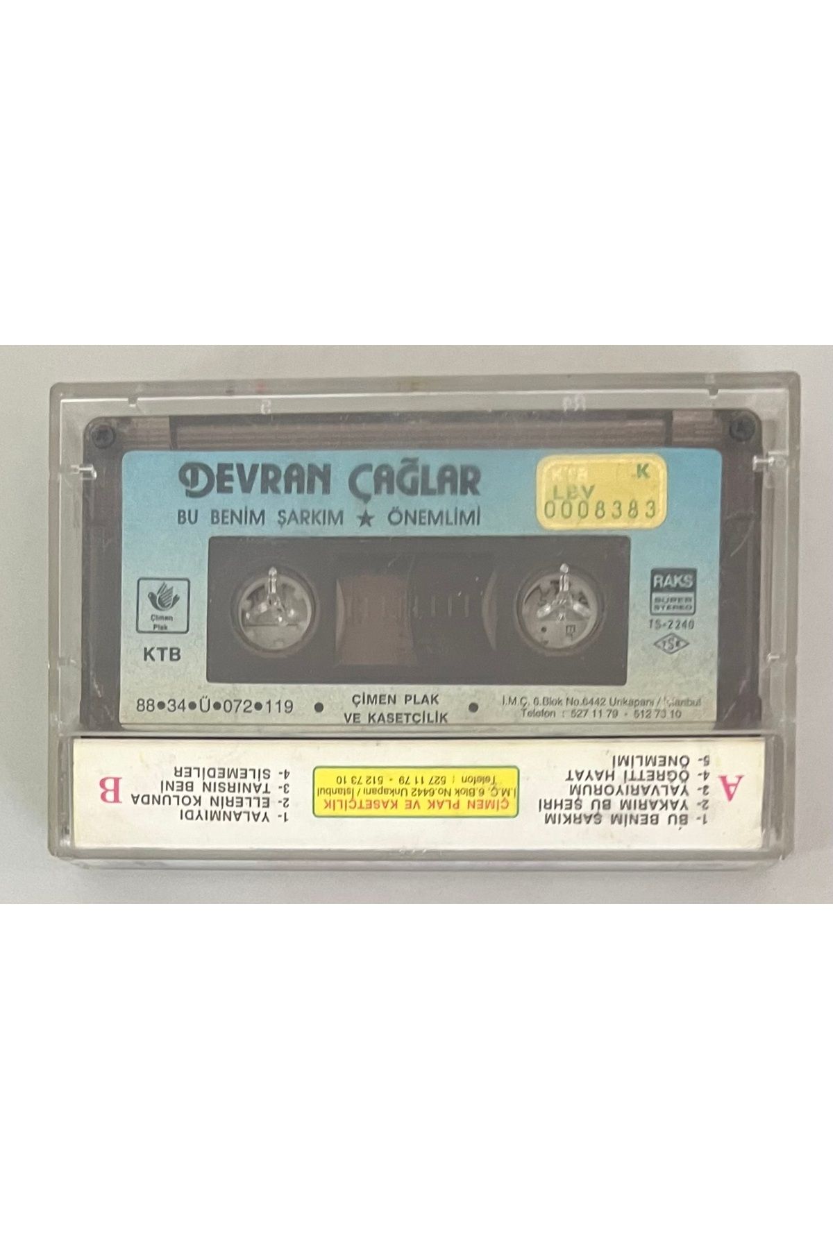 Raks-Devran Çağlar This Is My Song - the Importance of It Cassette (Original Period Paper Print Cassette) 2