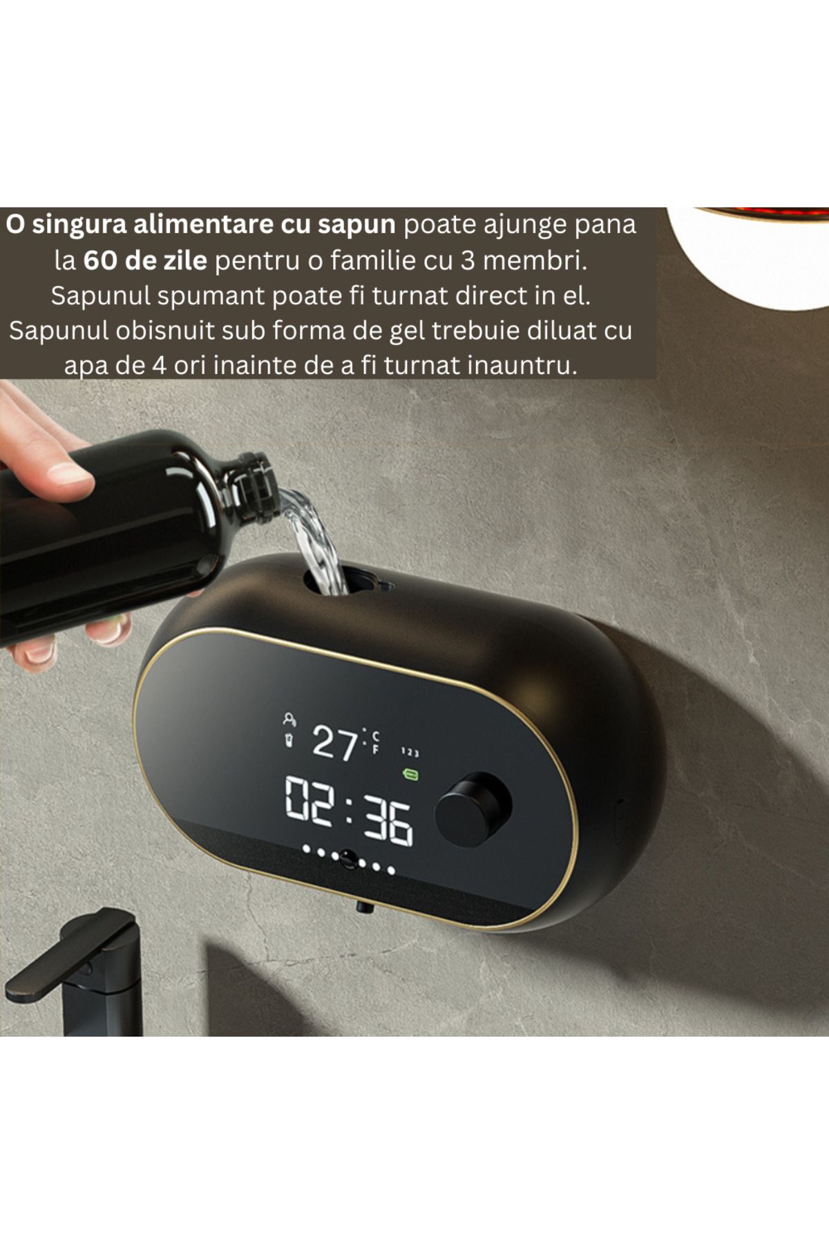 CLAUSTEEL-Auto Foam Dispenser, 500ml, Touch Sensor, Led Temp/time/foam, 2000mah Battery 6