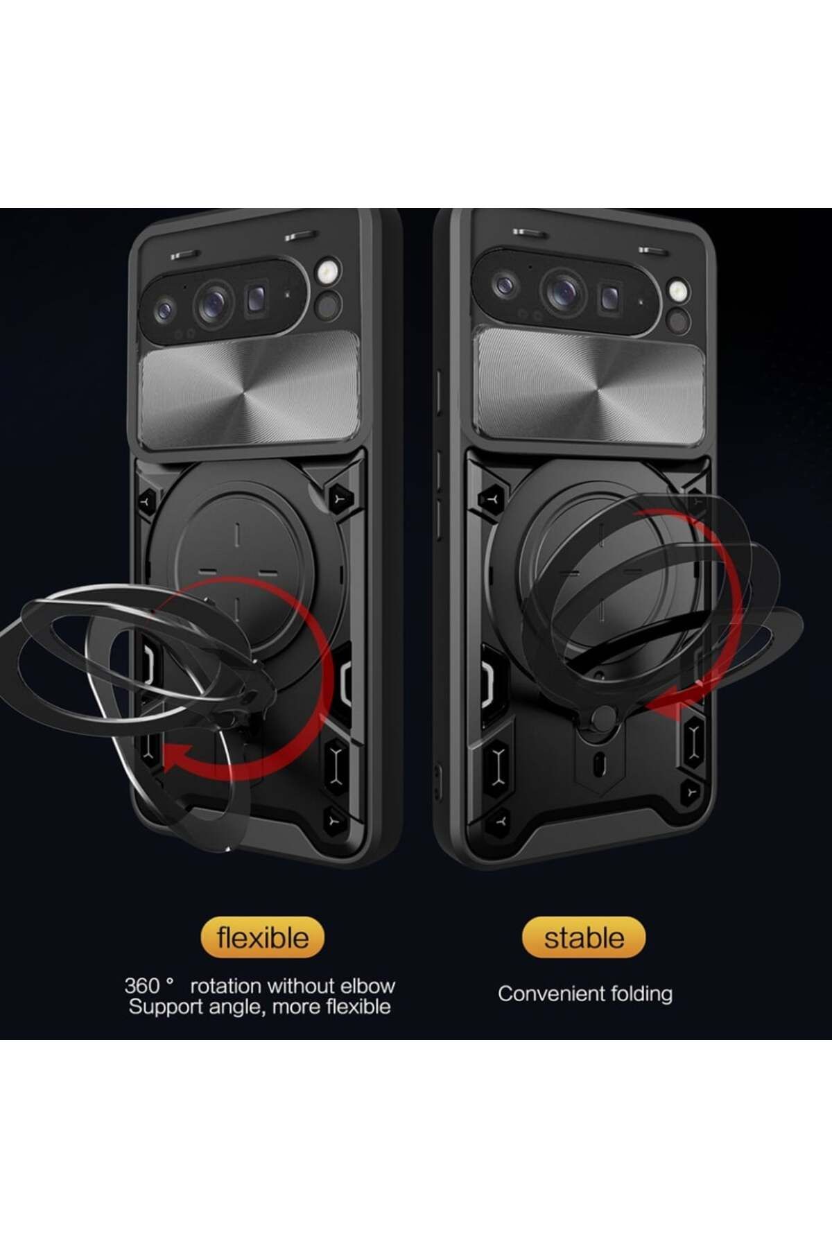 SKYDDAR INNOVATION-Husă pentru Google Pixel 9 Pro XL, CamGuard Pro, inel magnetic, protecție cameră, set autocolante, auriu roz 3