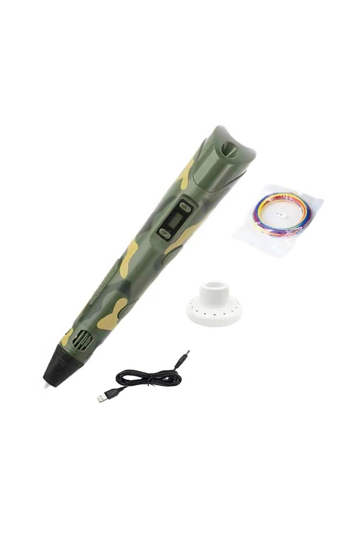 EZGETOP-3D Printing Smart Pen, EZGETOP®, Digital Display, with PLA Filament, Stand, and Adapter, Camouflage 2