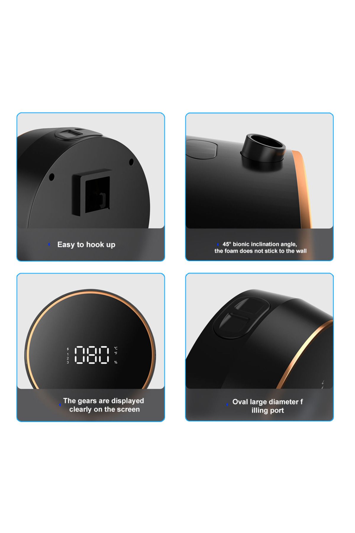 CLAUSTEEL-Auto Foam Dispenser, Touch Sensor, LED Display, Battery & Foam Level Indicator 3