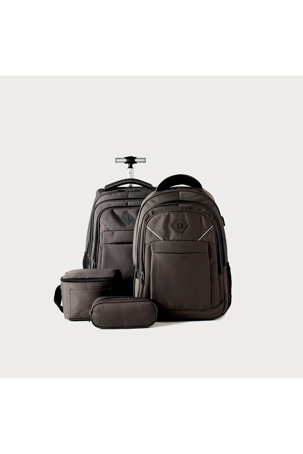 Lifestyle-Solid Lunch Bag with Zip Closure and Side Pockets 5