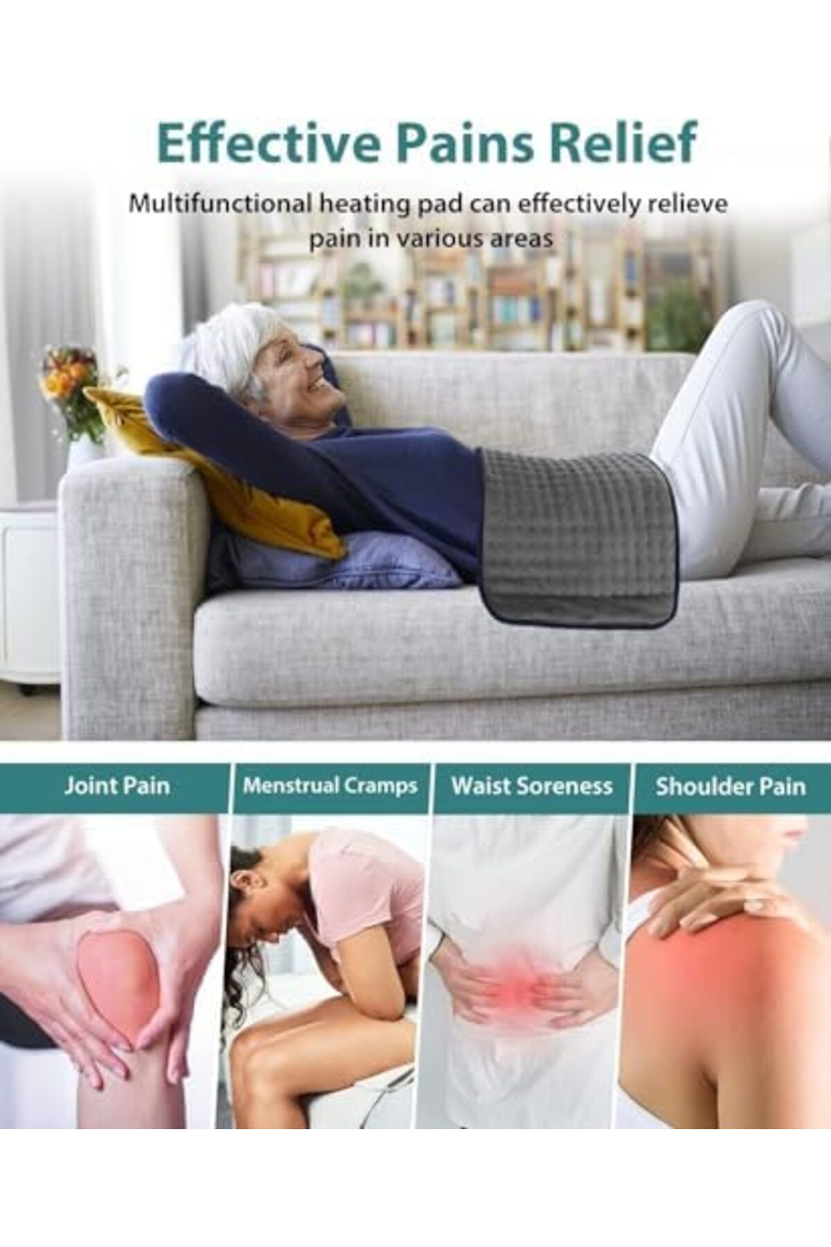 Generic-Miklife Large Size Heating Pad for Back Pain Relief, Cramp and Arthritis,40" X 76"CM Double Flannel, 4