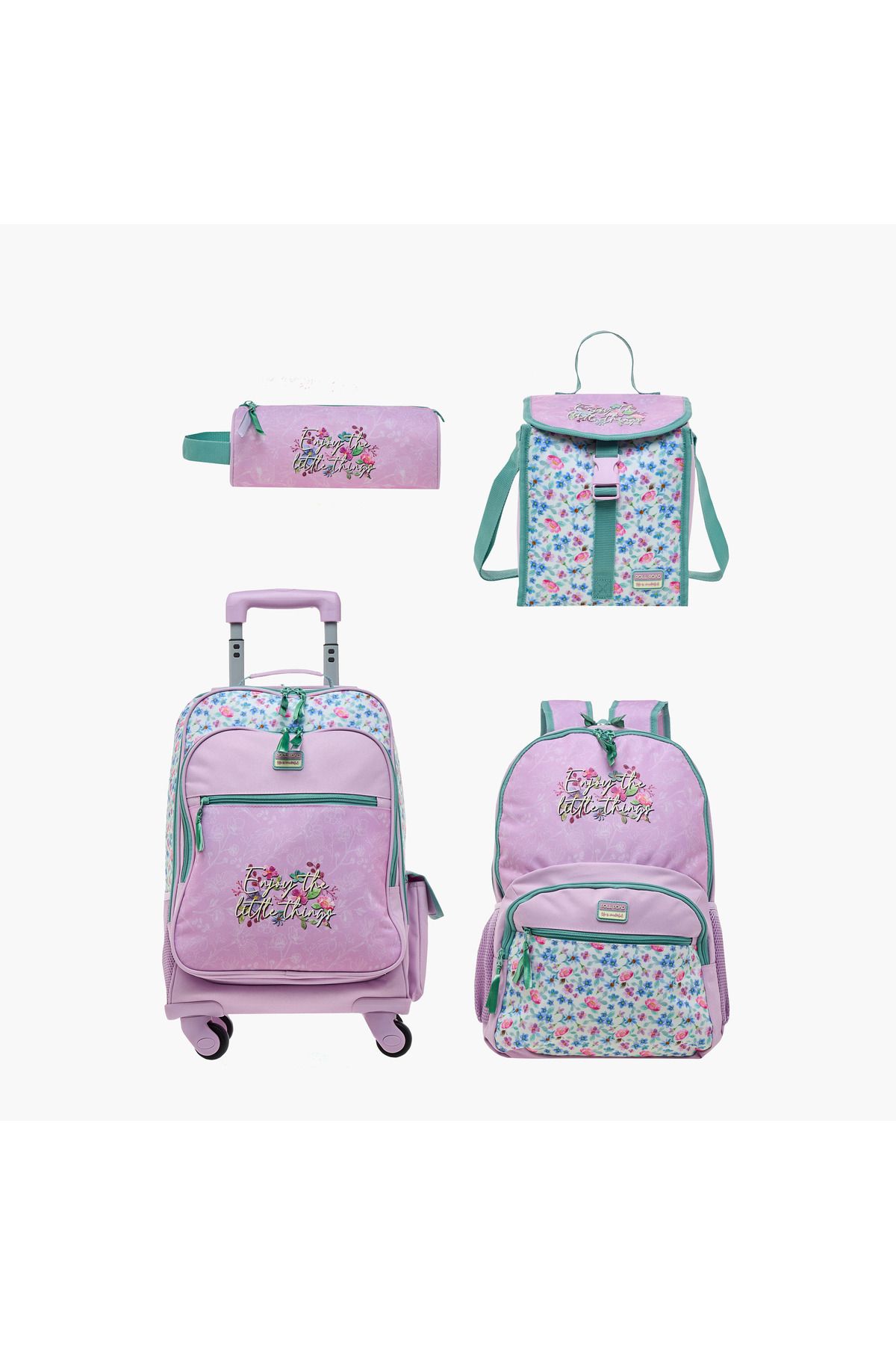 Roll-Road Floral Print Lunch Bag with Handle and Side Release Buckle Closure 7
