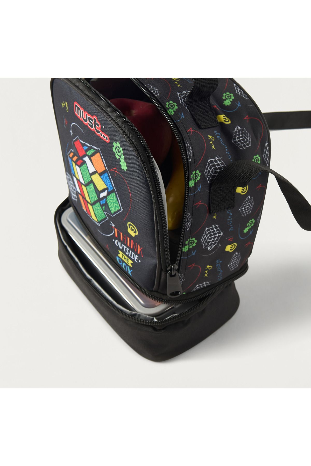 MUST-Graphic Print Lunch Bag with Adjustable Strap and Zip Closure 4