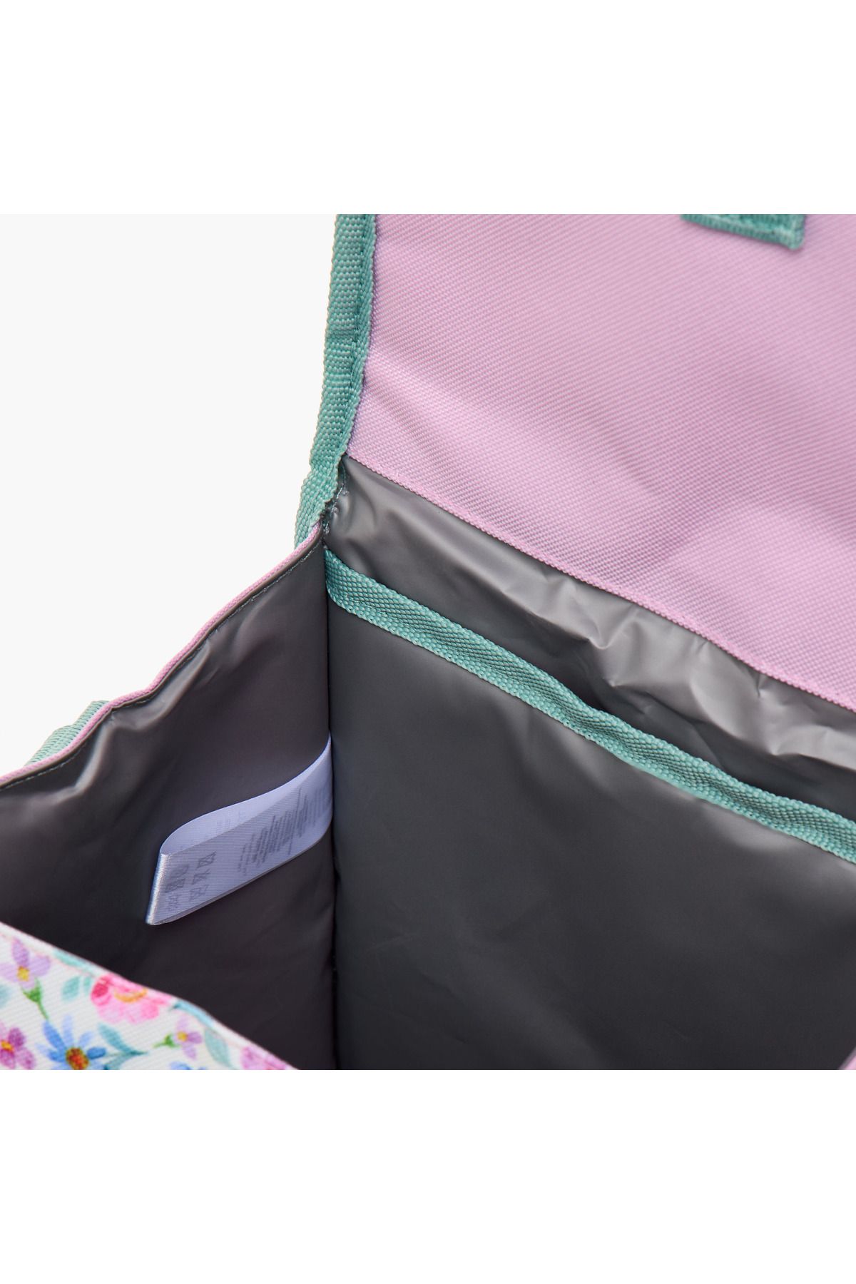 Roll-Road Floral Print Lunch Bag with Handle and Side Release Buckle Closure 6