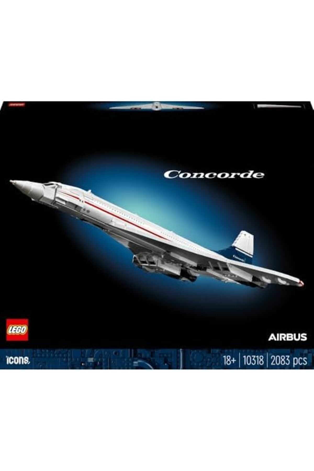 LEGO-Icons Concorde Model Plane Kit for Adults to Build, Iconic Airplane Replica Set with Authentic 8