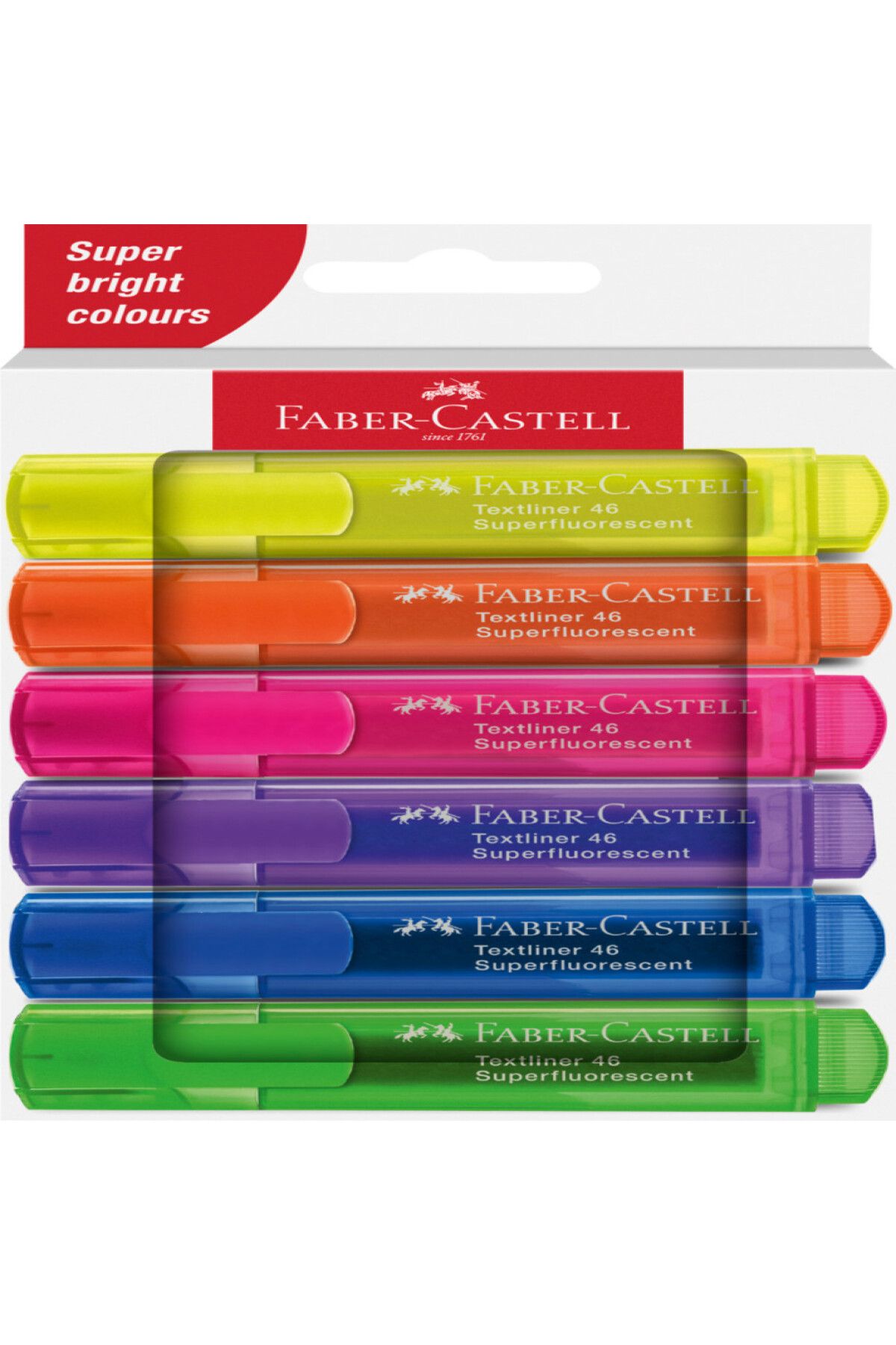 OEM-Faber-castell, Textliner 46, Textmarker, Set 6 Pack, Durable Chisel Tip 125 mm, Water Based Ink 1