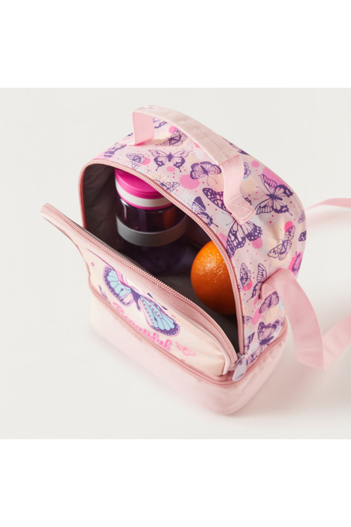 MUST-Butterfly Print Lunch Bag with Adjustable Strap and Top Handle 5
