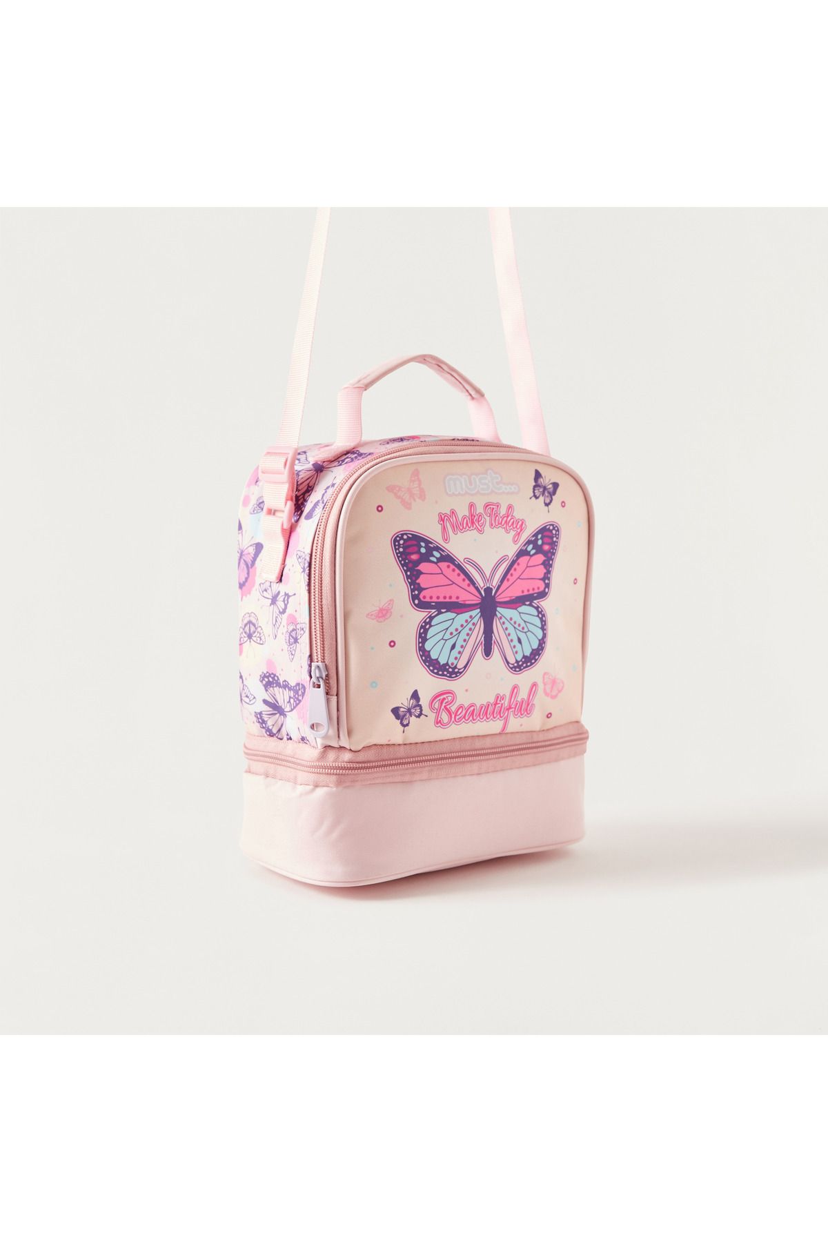 MUST-Butterfly Print Lunch Bag with Adjustable Strap and Top Handle 2