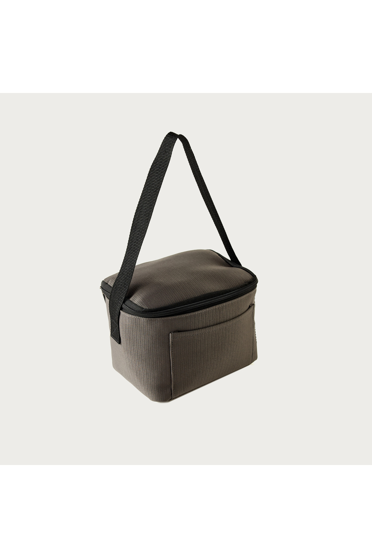 Lifestyle-Solid Lunch Bag with Zip Closure and Side Pockets 3