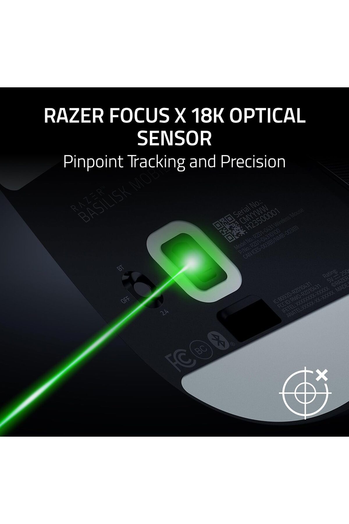 RAZER-Basilisk Mobile Portable Ergonomic Wireless Gaming Mouse: 10 Programmable Controls HyperScroll 5