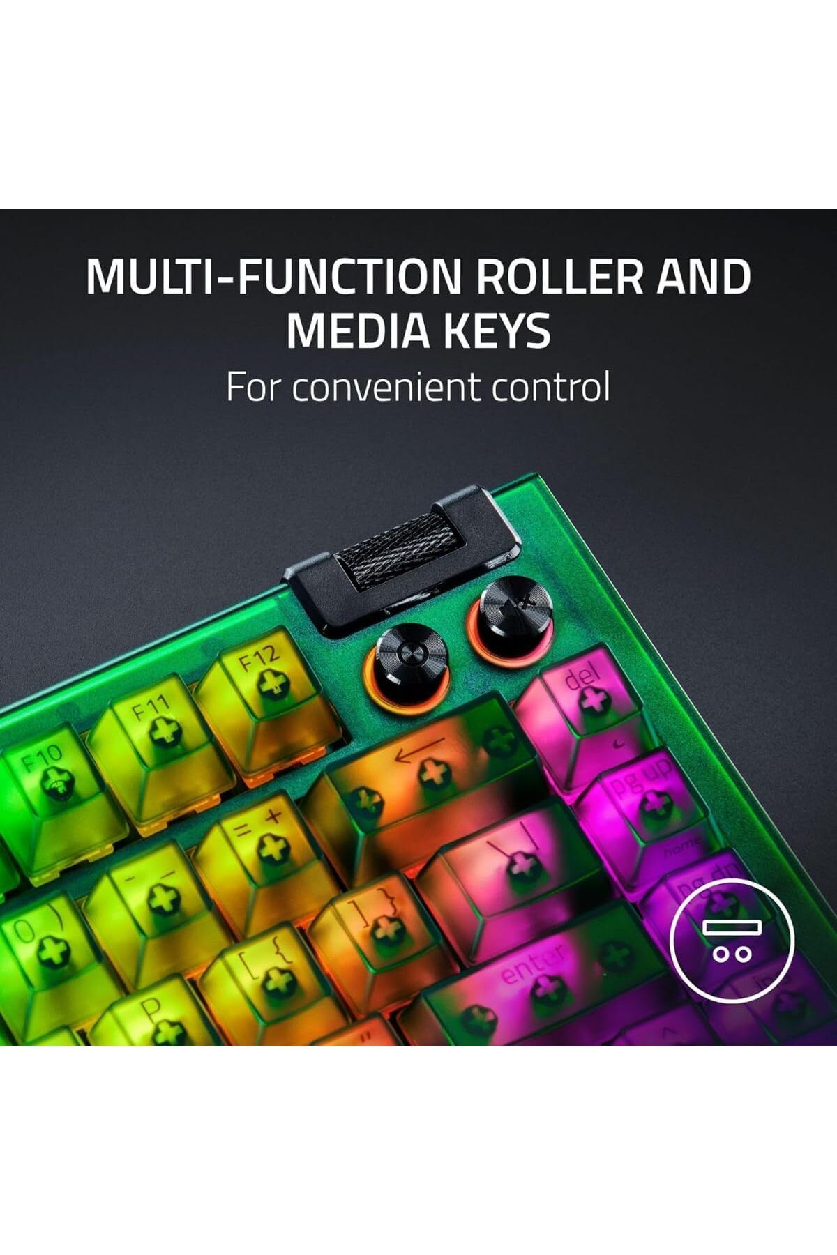 RAZER-BlackWidow V4 75% Mechanical Gaming Keyboard/Orrange Switch/RGB - Phantom Green 6