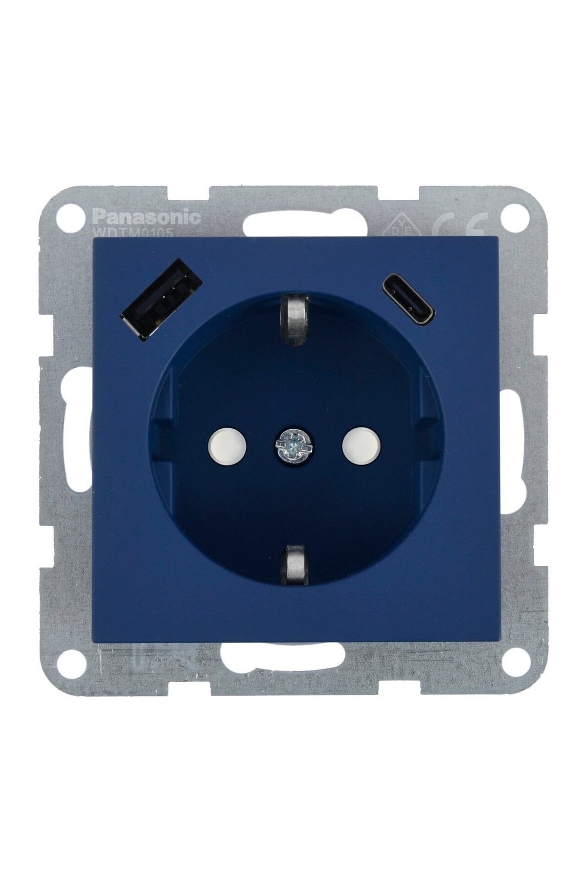 PANASONIC-Socket Schuko with Child Protection and USB (A + C) Mechanism QC Karre Plus 55 Ocean 2