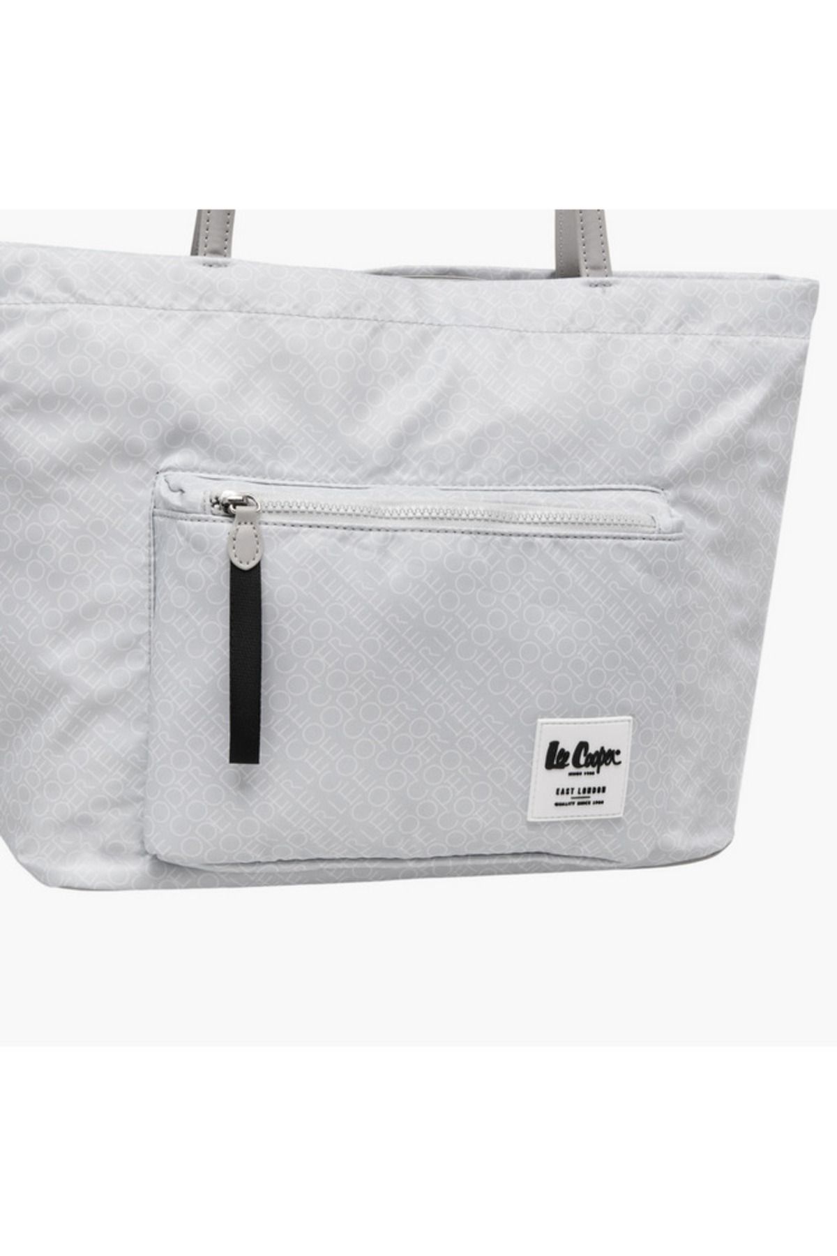 Lee Cooper-Monogram Print Tote Bag with Double Handle and Zip Closure 4