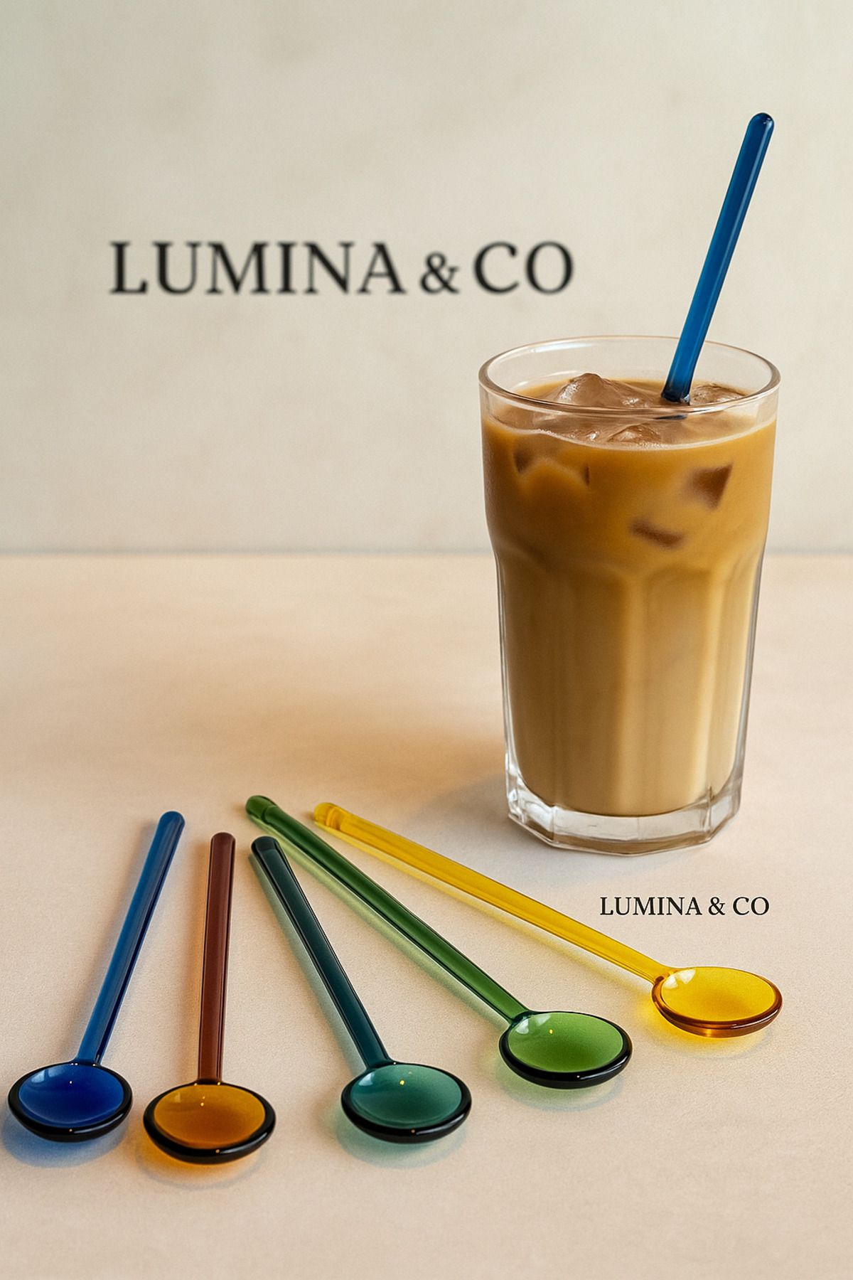 LUMİNA-Set of 6 Colorful Glass Mixing Spoon – Elegance and Functionality in One! 5