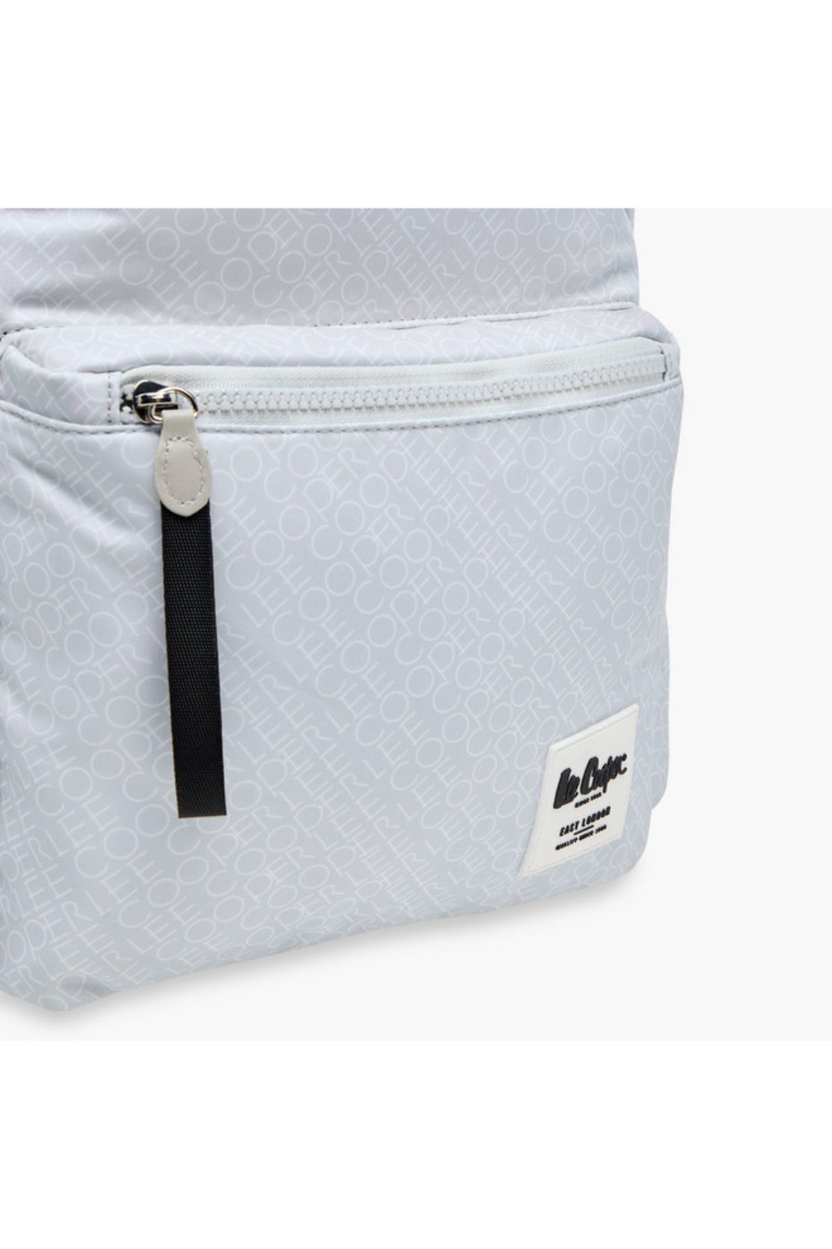 Lee Cooper-Monogram Print Backpack with Adjustable Straps and Zip Closure - 14x33x42 cm 6