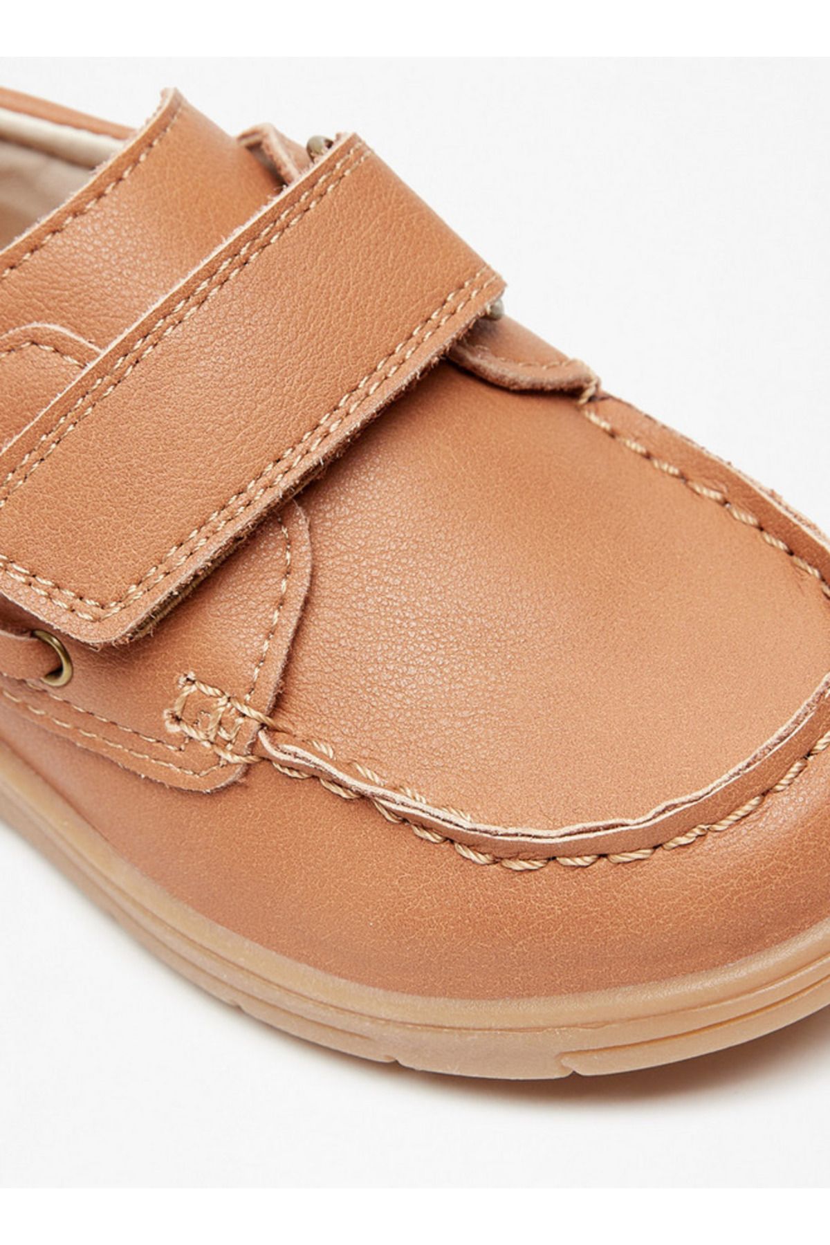Juniors-Textured Loafers with Hook and Loop Closure 5