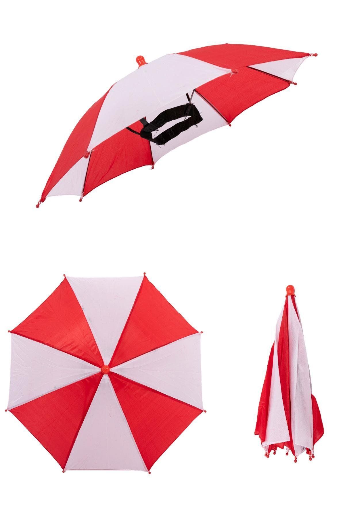 Head Mounted Hat Umbrella Canopy Beach Summer Head Umbrella - Pink