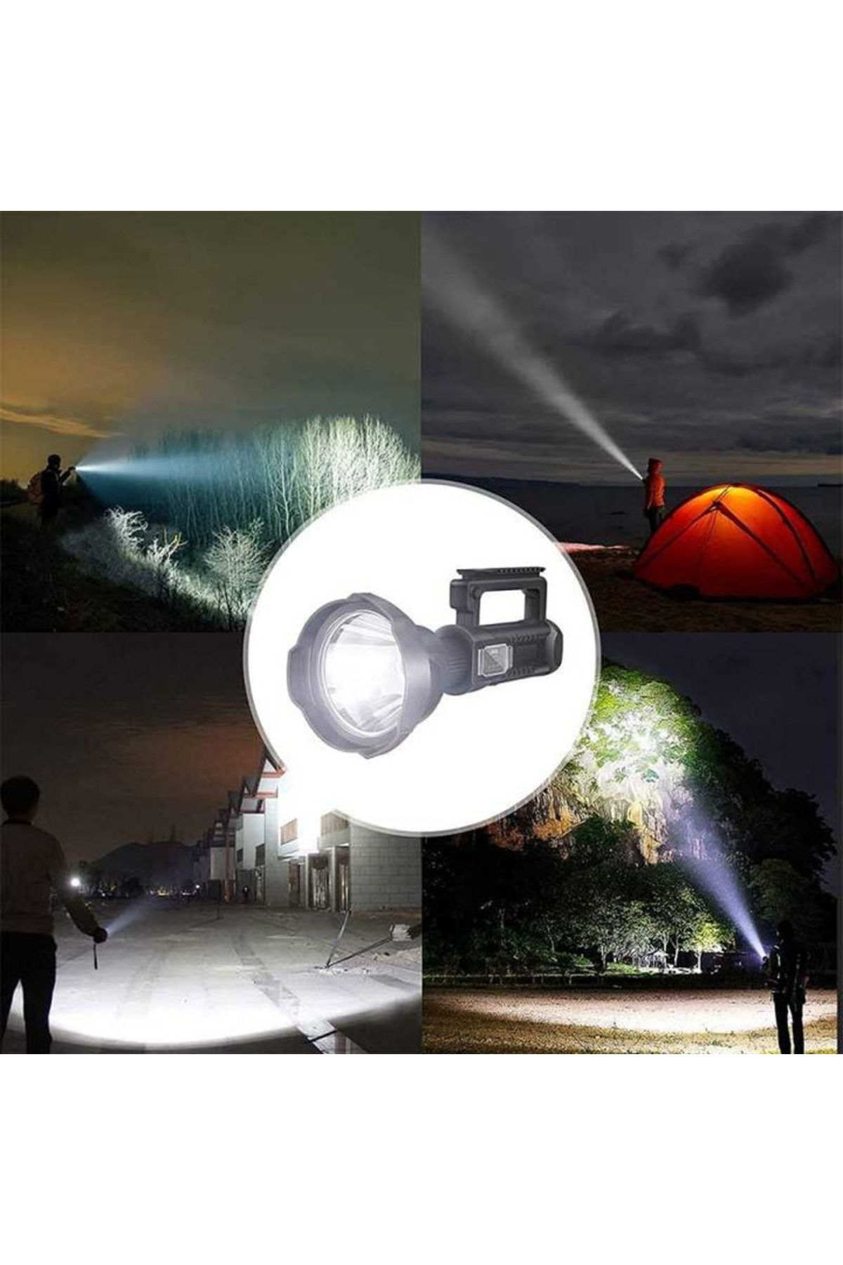 Welora-Multifunction Flashlight with tripod, 25W W, USB Rechargeable, 4 Lighting Modes - 24 x 10 cm 3