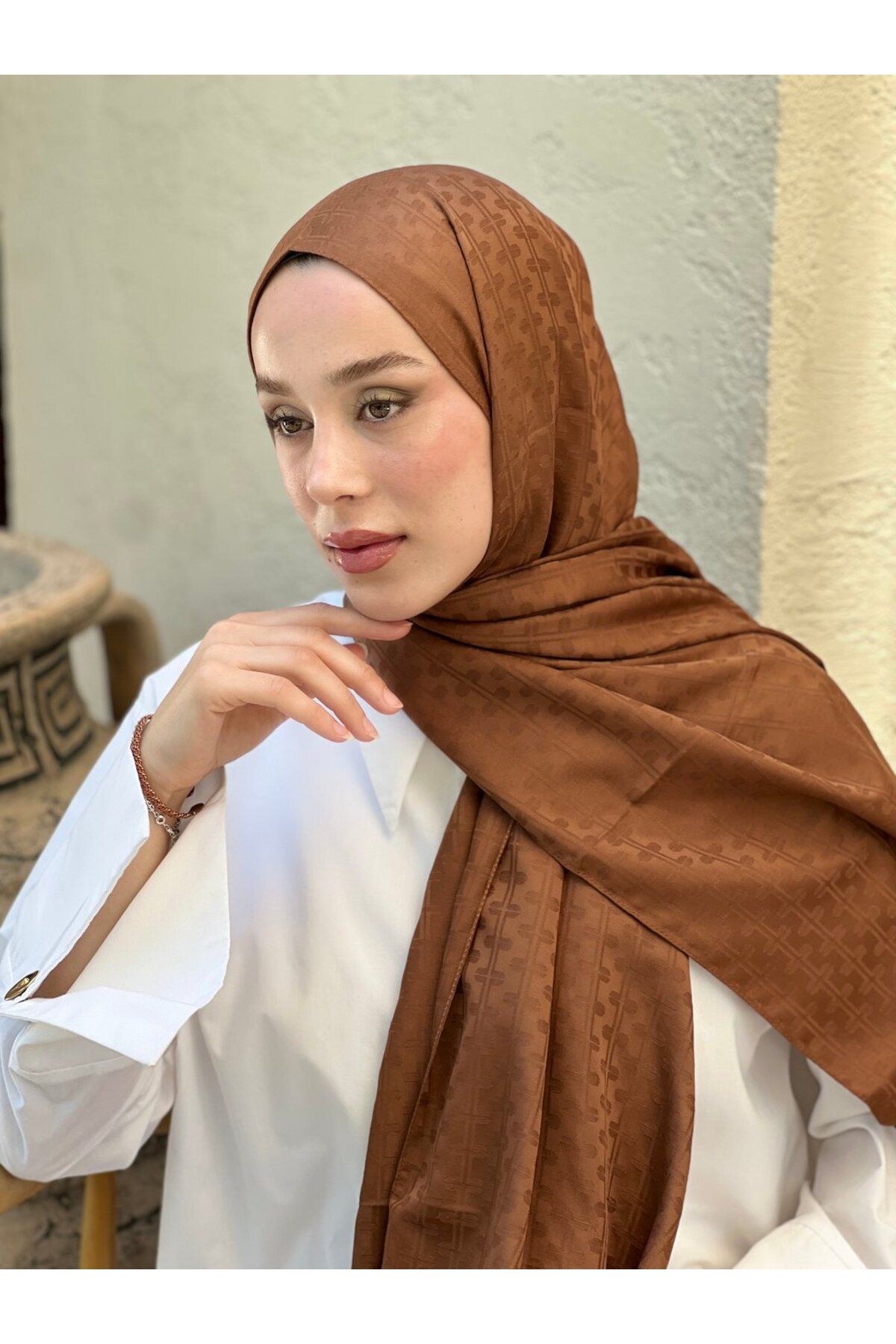 Modakaşmir-Silky Jacquard Series Melosia Pattern Shawl 3
