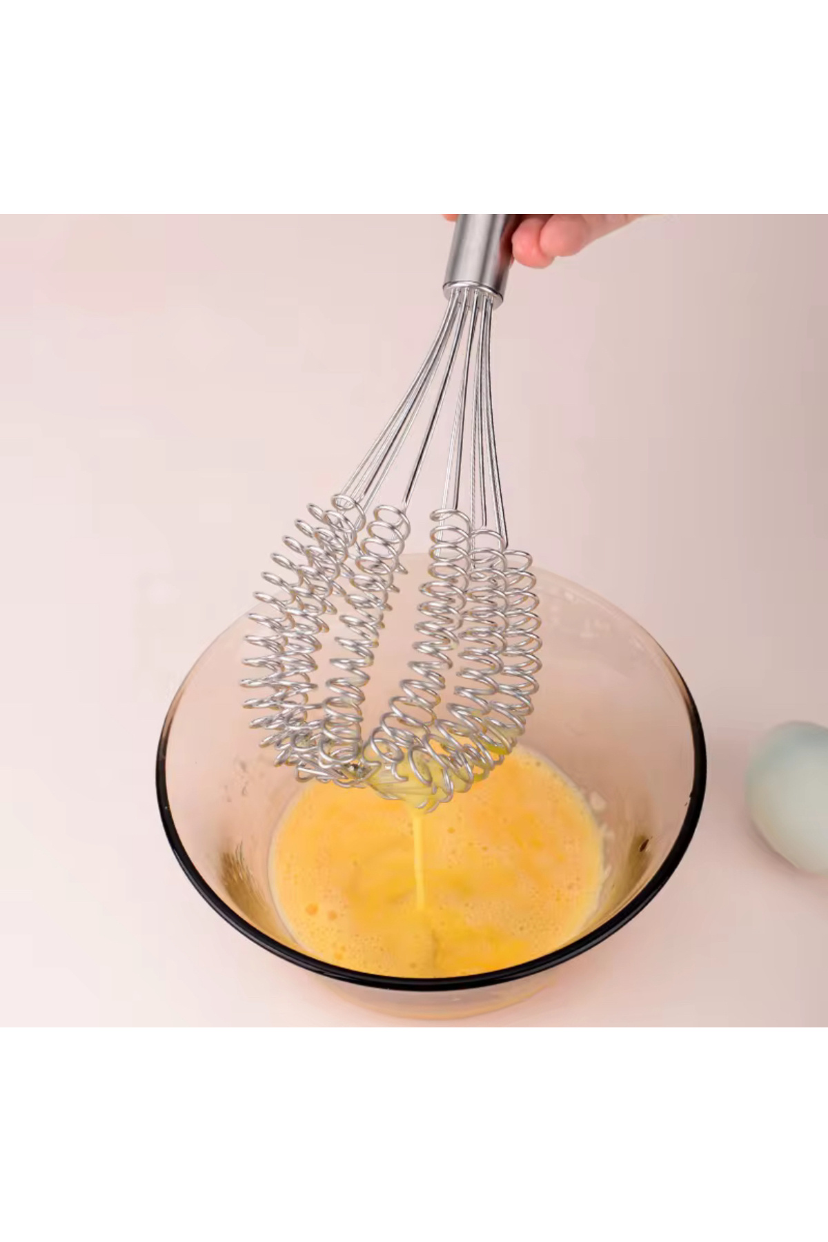BKC HOME Helezon Yaylı Çırpıcı 304 Paslanmaz Büyük Çelik Makarna Çırpıcı Çırpma Teli