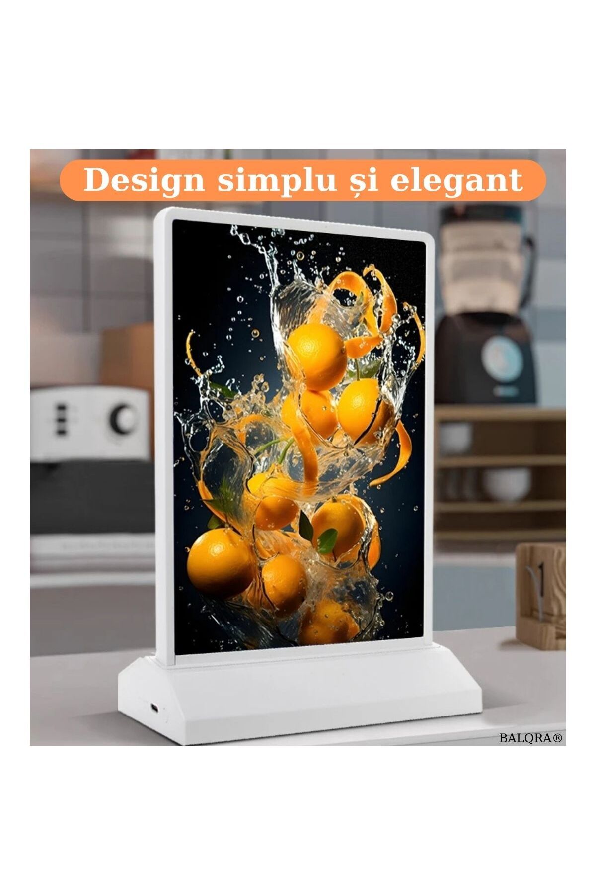 BALQRA-Poster stand, LED light advertising in A4 format, Rechargeable battery, Front and back display 6