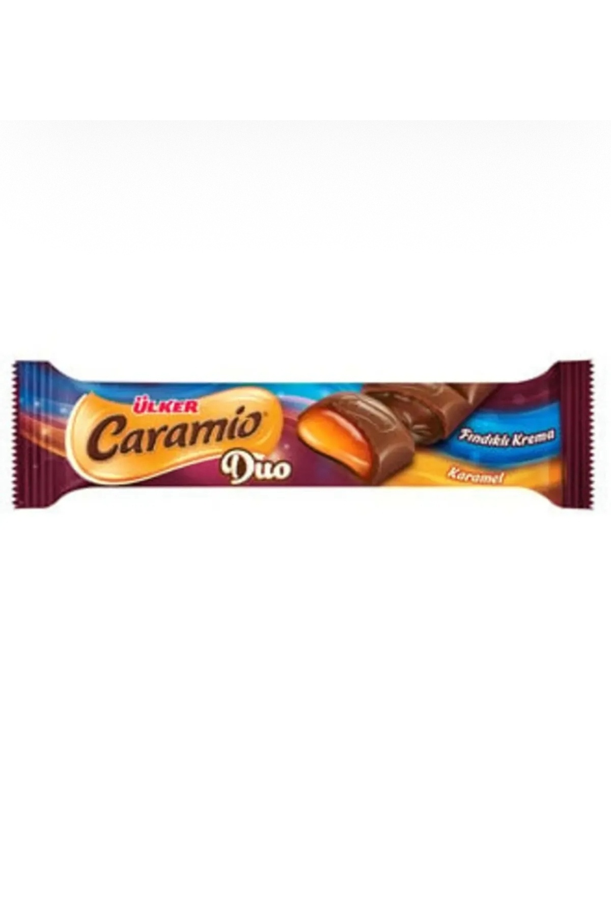 Ülker Caramio Duo Fındık Kremalı 32g x 24’lü – İkili Bar, Fındıklı Karamel Lezzeti
