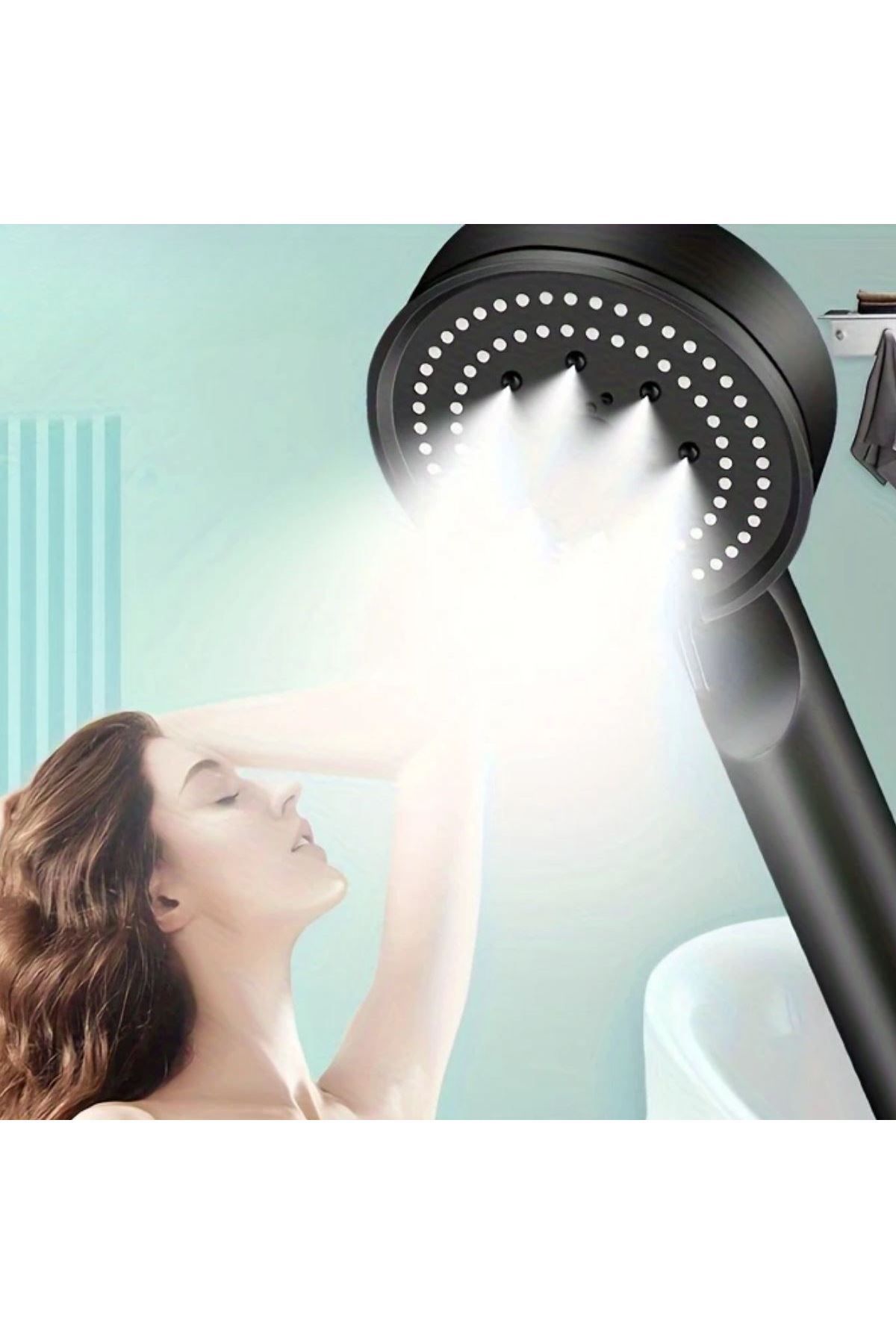 CONAHOME-Buffer ®   5 Functions High Pressure Adjustable Black Shower Head 2