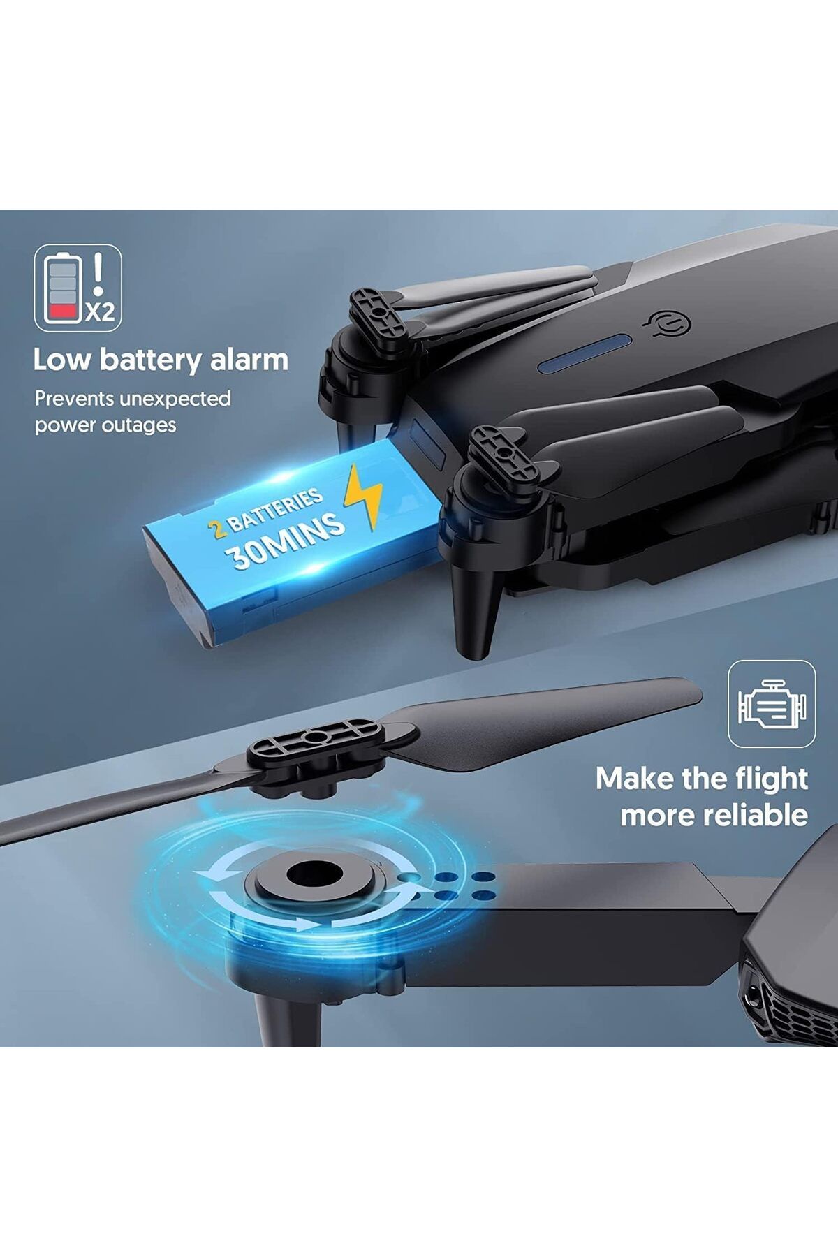 Cyber-Mini Drone With Single Camera Foldable Drone With Carrying Case, 4