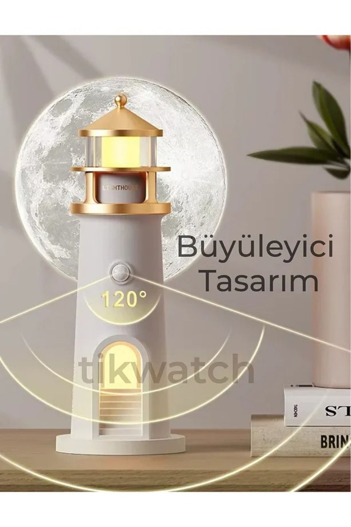 Deniz Feneri Gece Lambası Ay Işığı Yansıtma Doğum Günü Hediyesi Müzik Çalar Özellikli