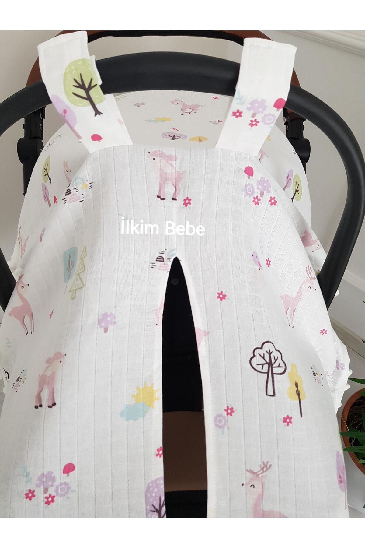 ilkimbebe-Gazelle Pompom Baby Stroller Cover 3