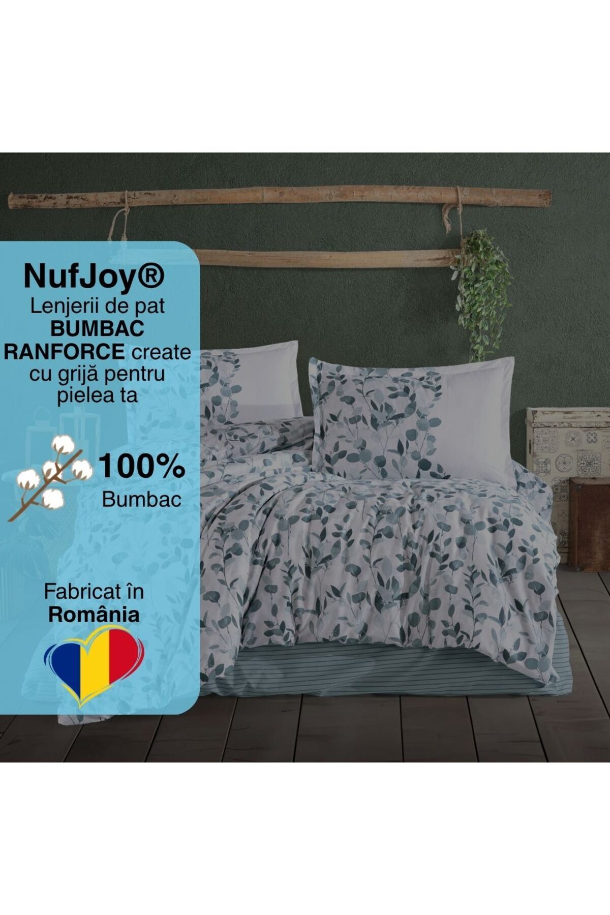 NufJoy-100% COTTON RANFORCE Bed Linen, 4 Pieces, King Size, Bed Sheet 240x260 cm, Premium Quality 3