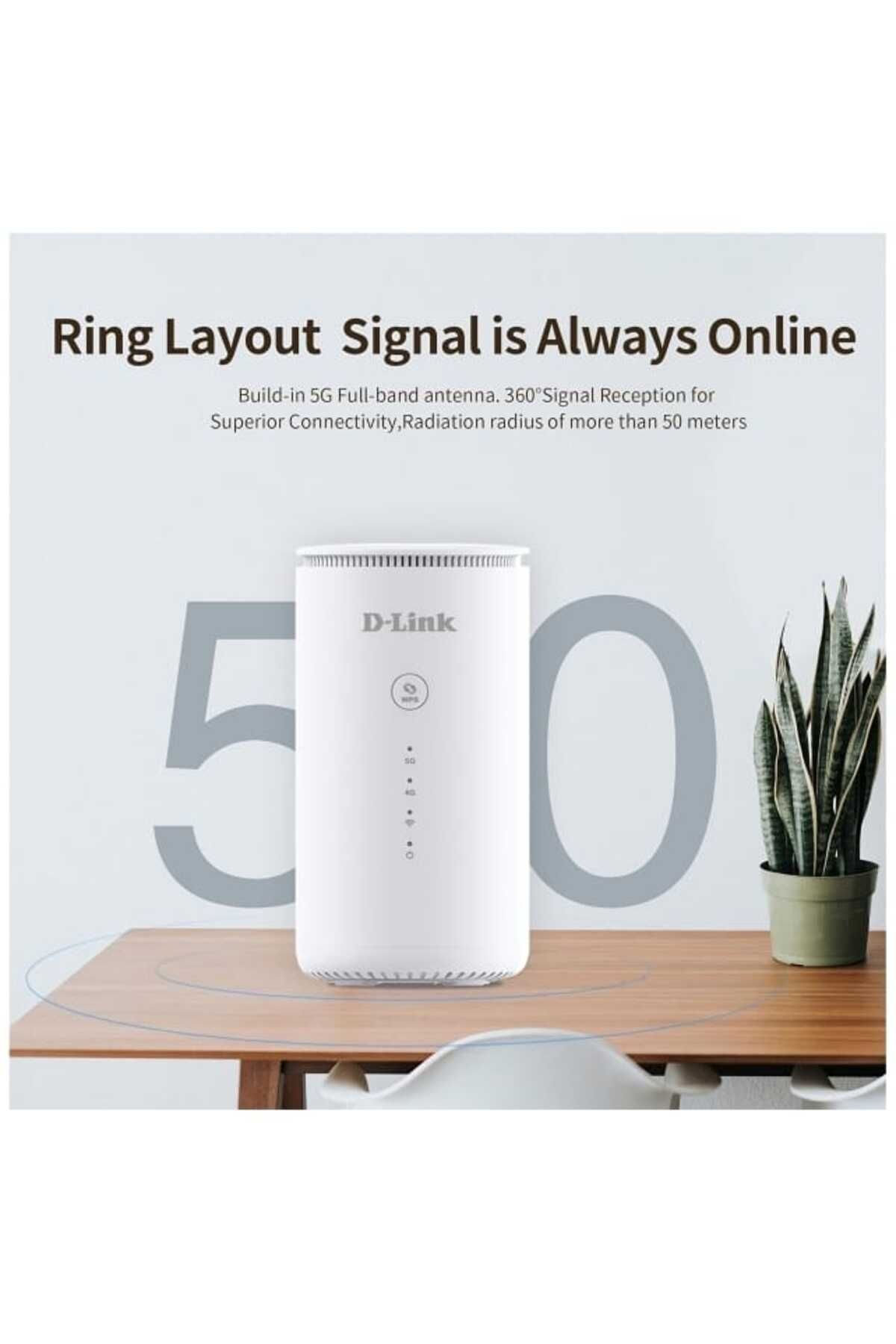 D-Link-DWR-2000U 5G Router Wi-Fi 6 A X 1800 Supports up to 32 users SIM card slot Supports all networks White 2