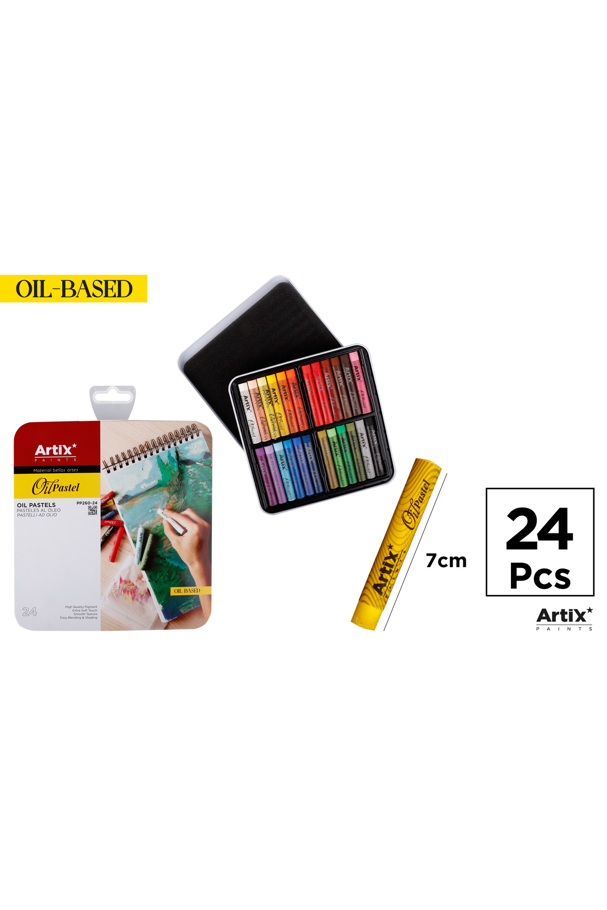 Bilkids Artix OİL PASTEL BOYA TENEKE KUTU 24 RENK