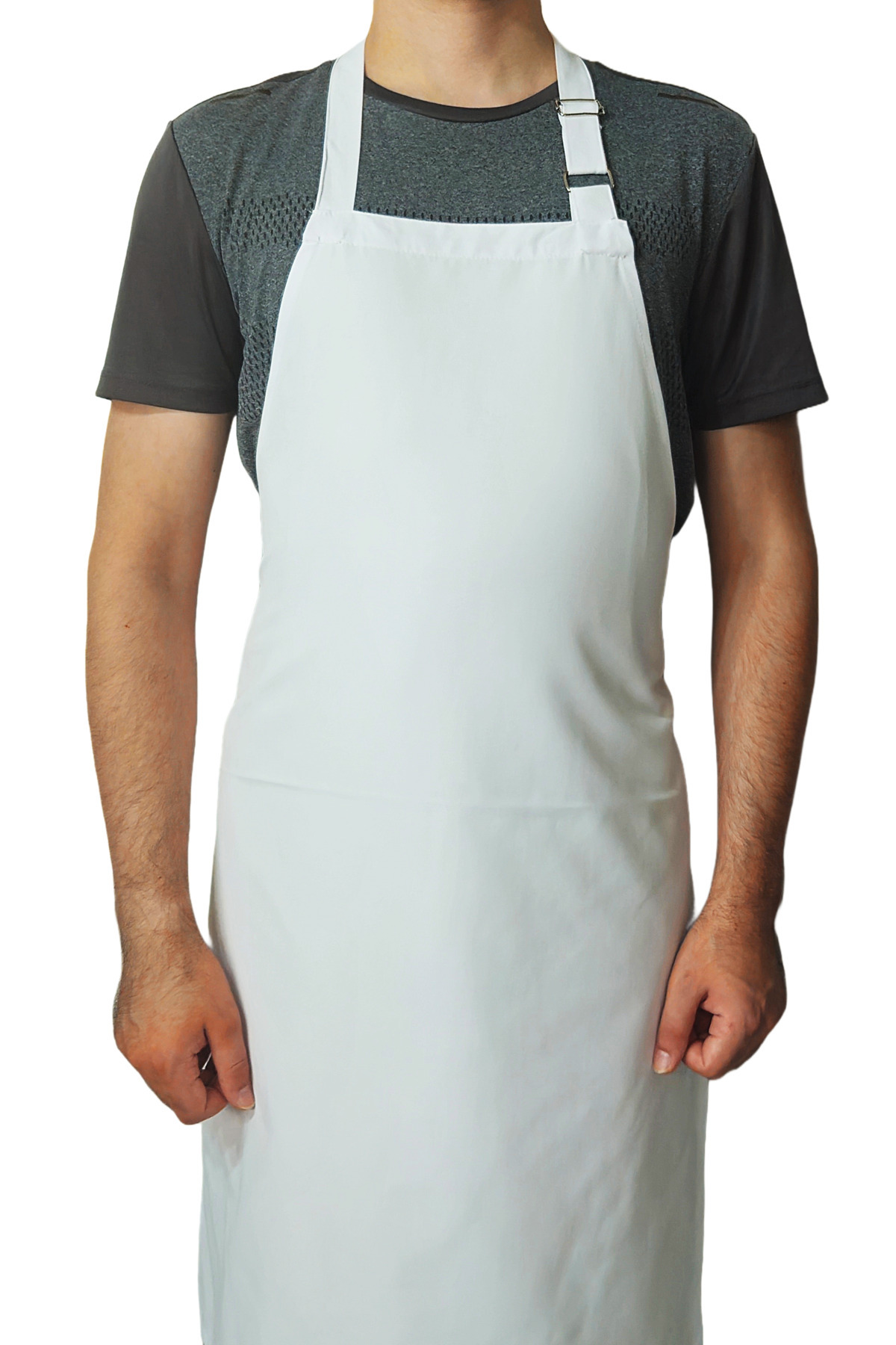 Ant Rotagrup Üniforma ve İş Elbiseleri-Adjustable Length Pocketless White Kitchen Restaurant Chef Apron 1